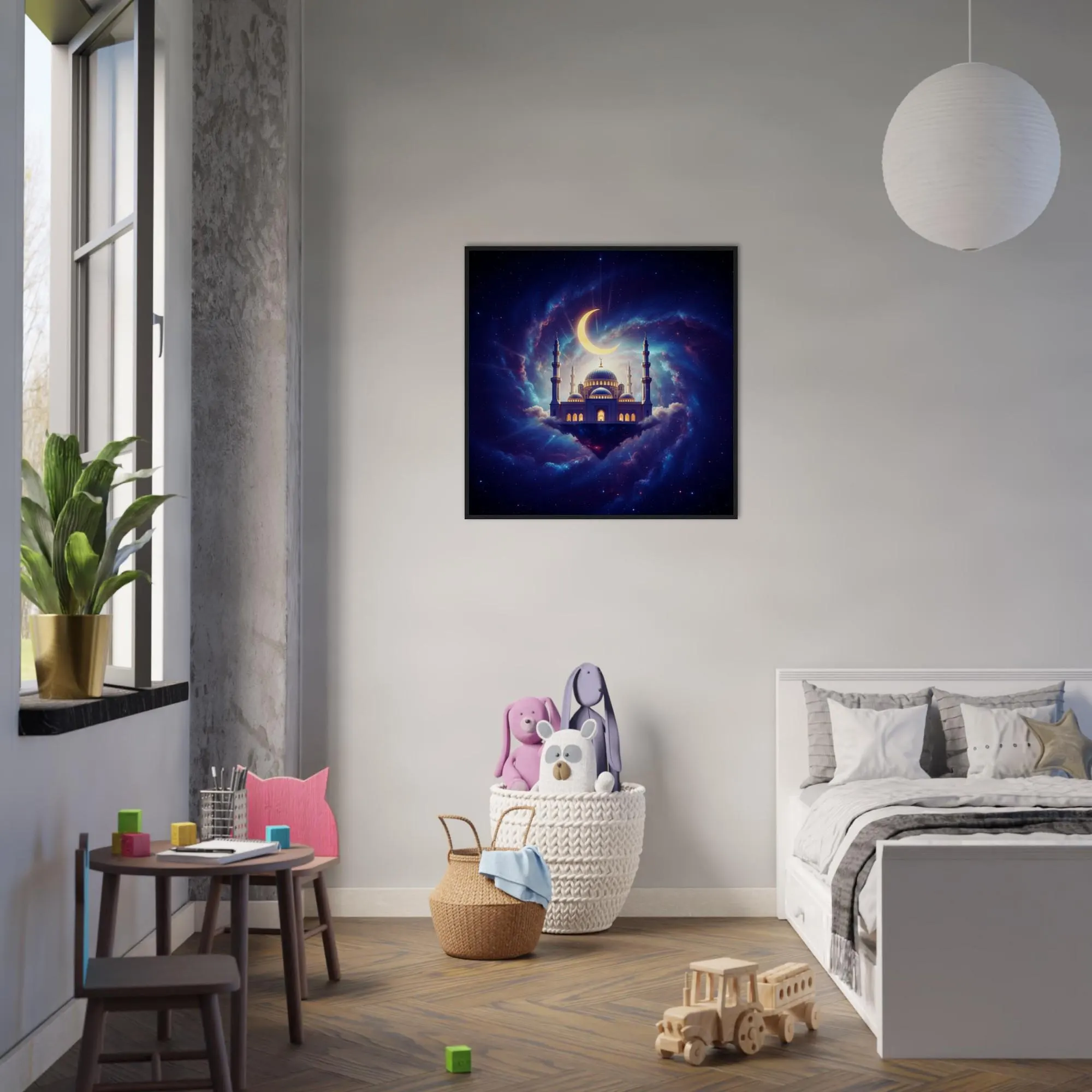 Islamic Mosque Wall Art Framed Print – Crescent Moon Night Sky, Celestial Fantasy Decoration, Ramadan Wall Decor, Spiritual Muslim Gift - image 5