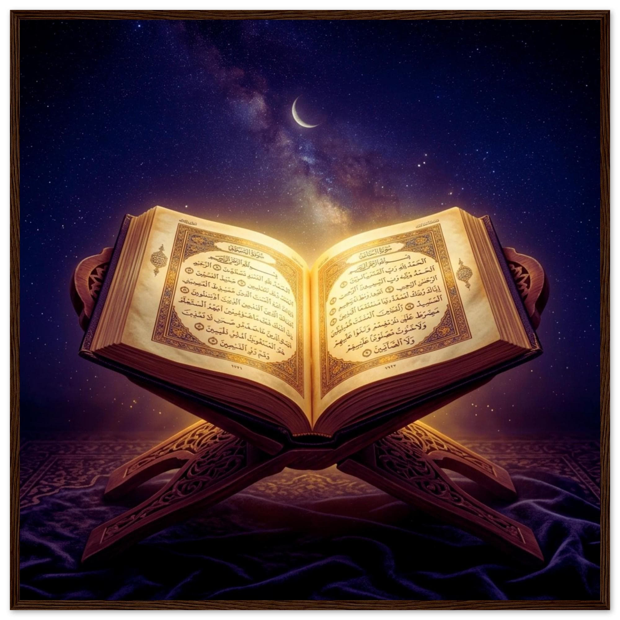 Islamic Wall Art Quran Print, Open Book Canvas, Muslim Home Decor, Ramadan Decoration, Spiritual Arabic Calligraphy Poster, Eid Gift