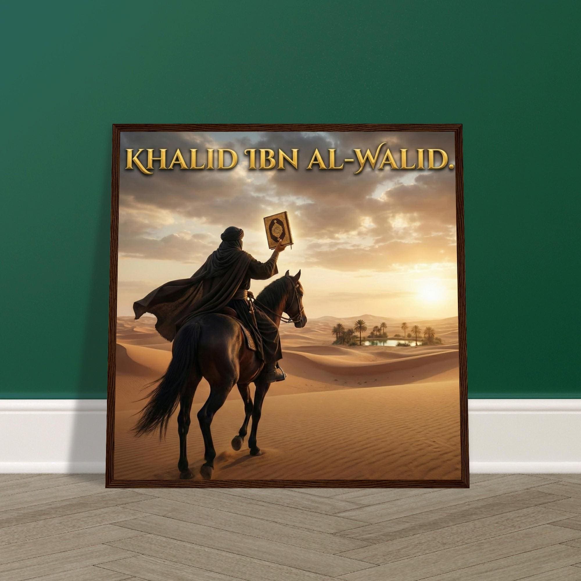 Khalid Ibn Al Walid Islamic Framed Poster |  Desert Warrior Art |  Muslim Wall Decor Print