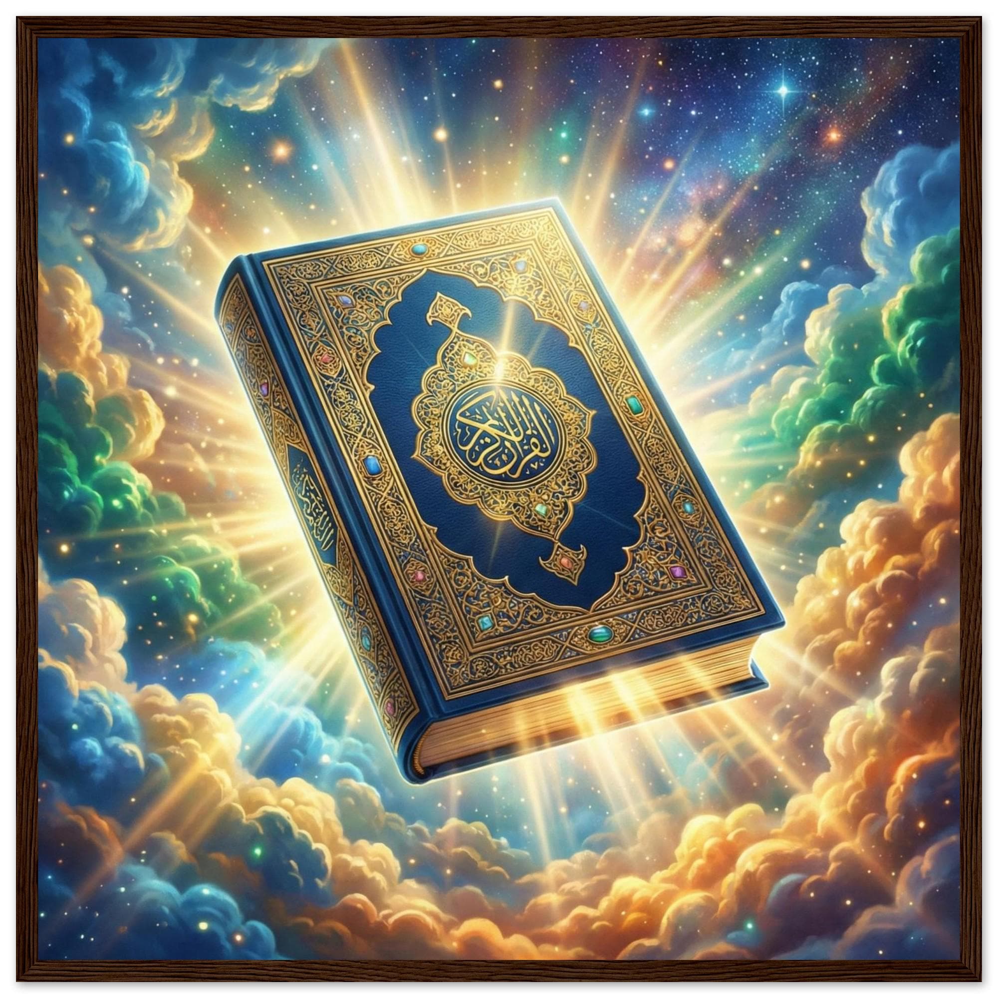 Radiant Quran Arabic Calligraphy | Wood Framed Poster | Islamic Wall Art | Heavenly Decor Gift - image 5