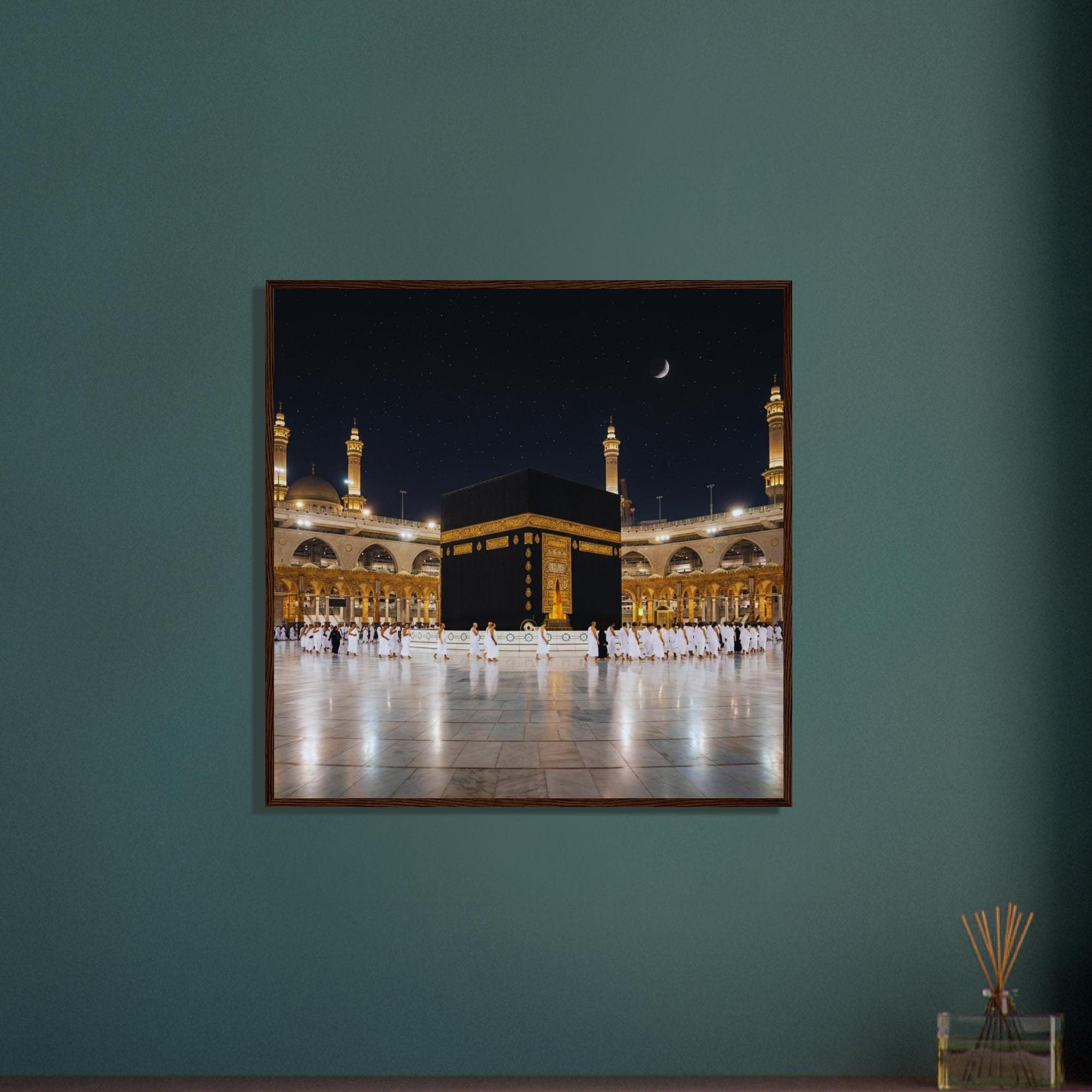 Kaaba Night Framed Poster - Mecca Wall Art, Islamic Decoration, Masjid Al Haram Print, Hajj Umrah Gift, Muslim Home Kaaba Artwork - image 5