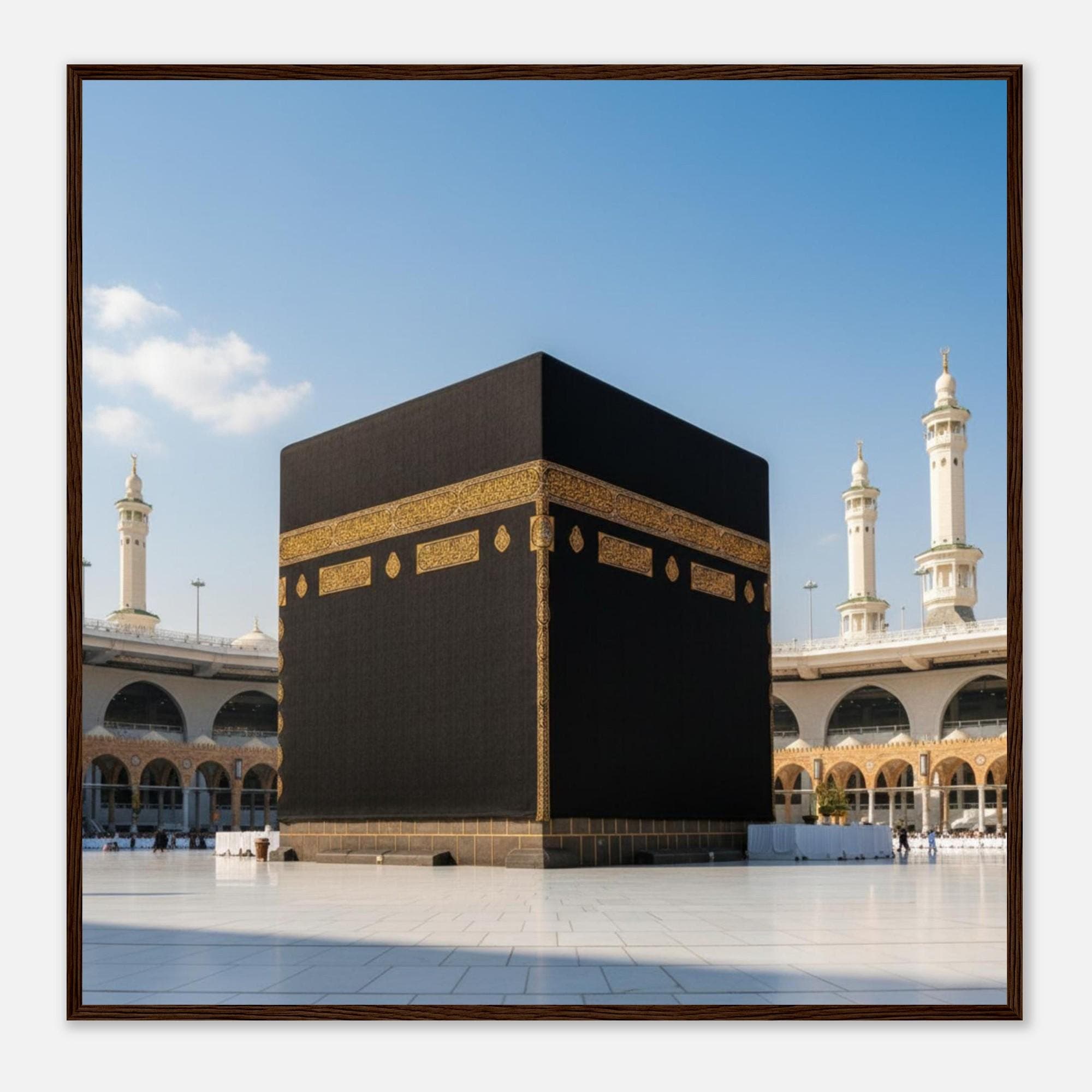Kaaba Framed Islamic Wall Art | Sacred Mecca Poster, Muslim Home Decor Spiritual Gift