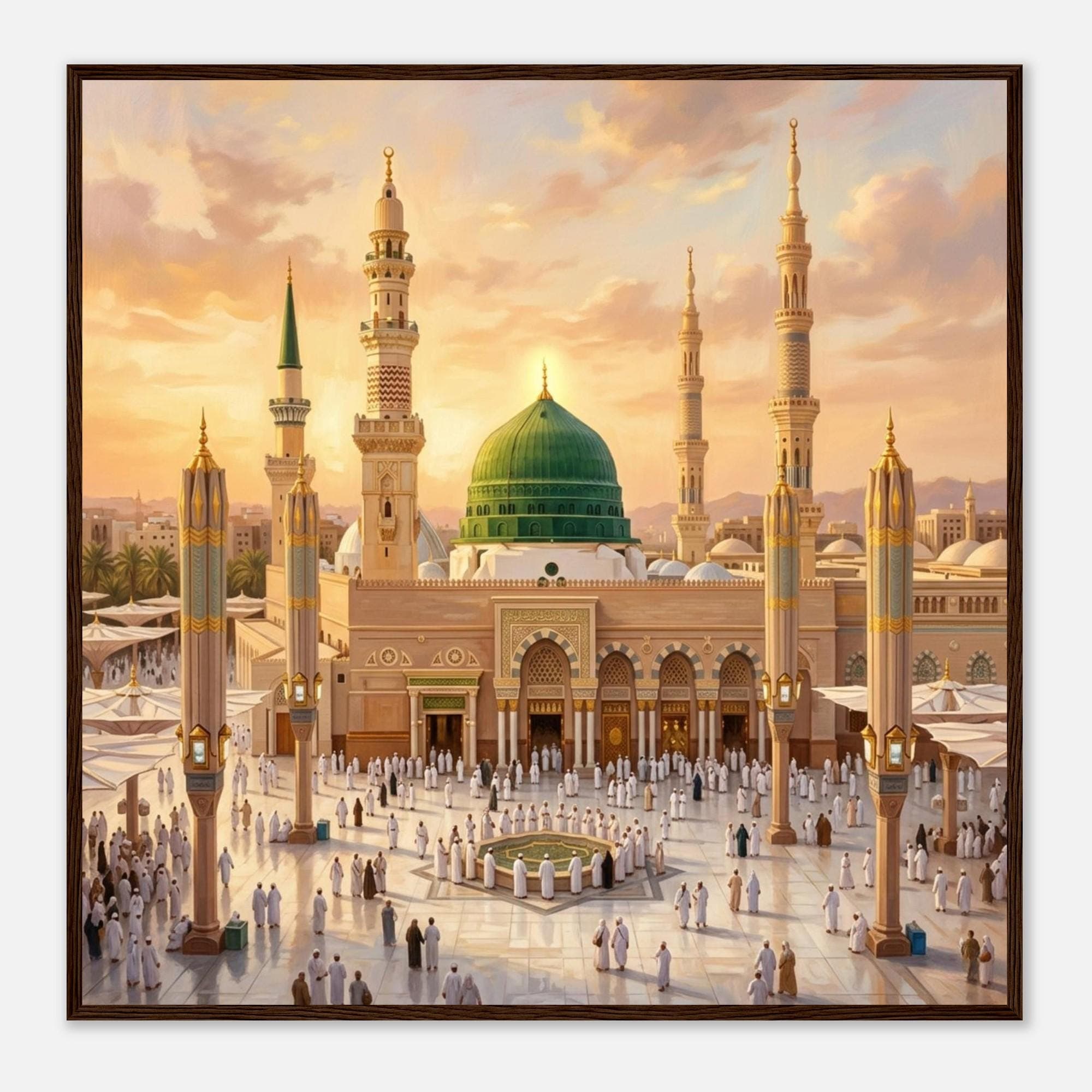 Medina Mosque Framed Poster - Al Masjid An Nabawi Wall Art, Islamic Decoration, Prophet Mosque Print, Muslim Home Gift, Hajj Umrah Souvenir - image 3
