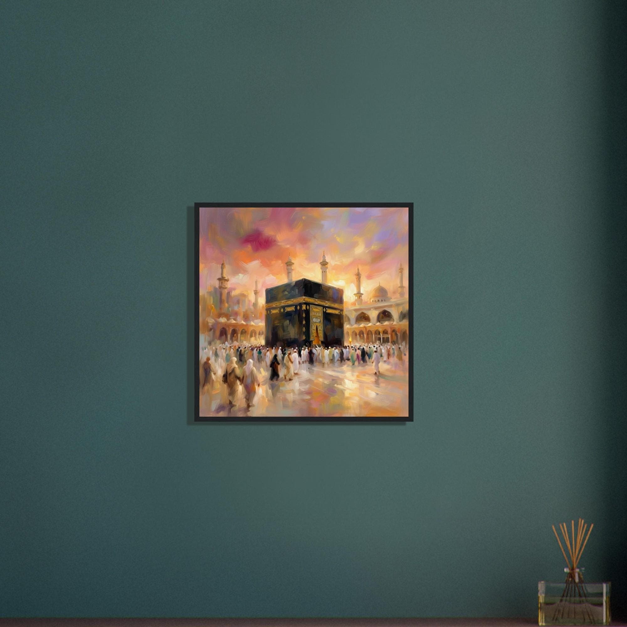 Kaaba Wall Art Framed Print, Mecca Islamic Painting, Hajj Pilgrimage Decor, Muslim Home Poster, Ramadan Eid Decoration, Spiritual Canvas - image 4