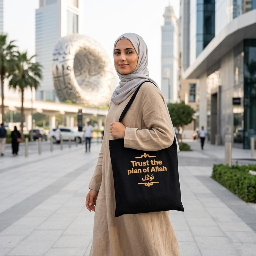Trust the Plan of Allah Tote Bag - Tawakkul Arabic Islamic Sack, Muslim Canvas, Faith Reminder, Eid Ramadan Gift, Modest Lifestyle Accessory - image 5