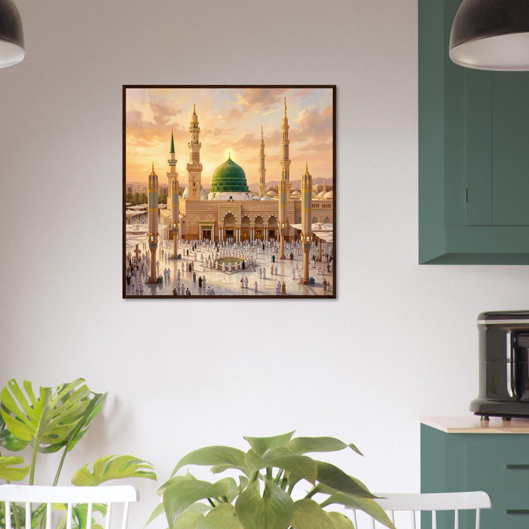 Medina Mosque Framed Poster - Al Masjid An Nabawi Wall Art, Islamic Decoration, Prophet Mosque Print, Muslim Home Gift, Hajj Umrah Souvenir - image 4