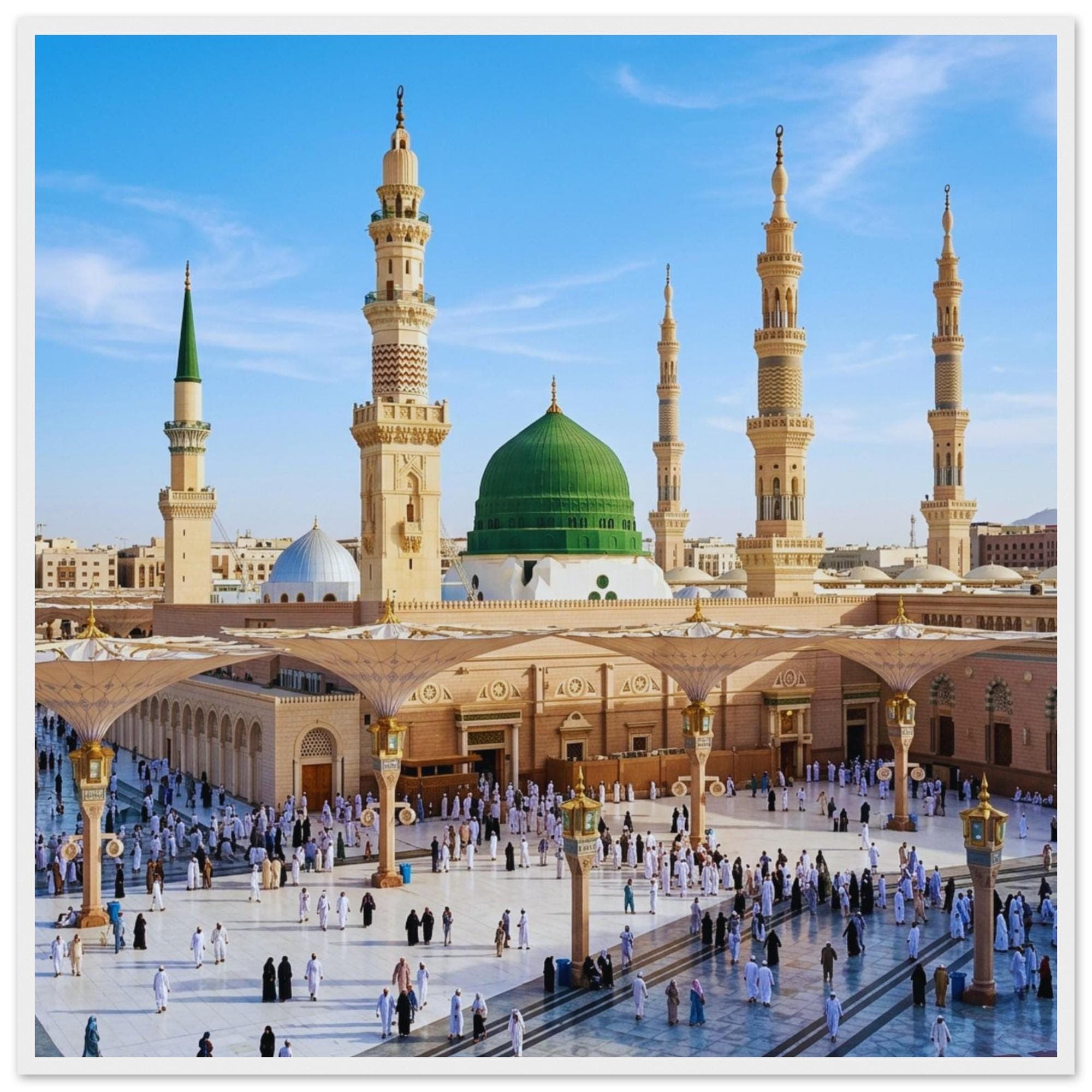 Medina Wall Art Framed Print, Masjid Nabawi Poster, Islamic Decor, Prophet Mosque Artwork, Muslim Home Decoration, Mecca  Eid Gift