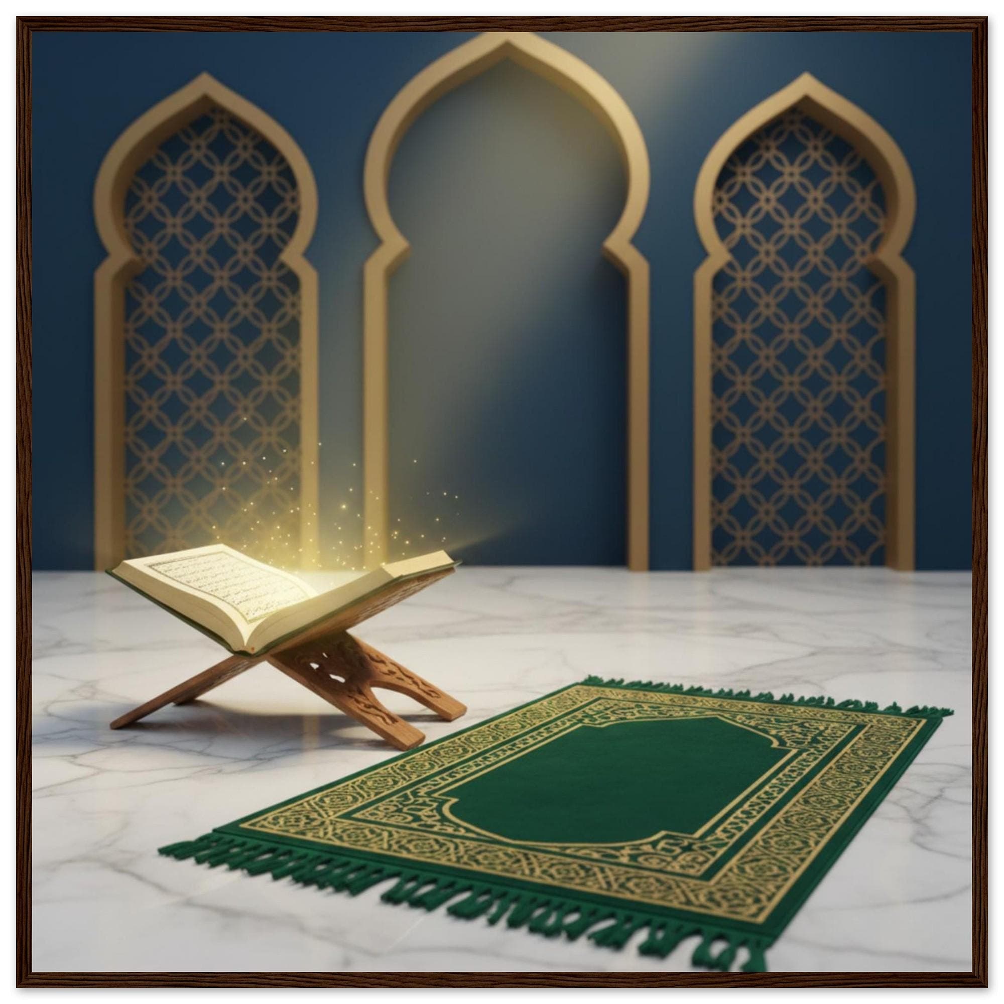 Islamic Prayer Framed Poster  Quran Prayer Mat Spiritual Wall | Art Mosque Decor Print - image 4