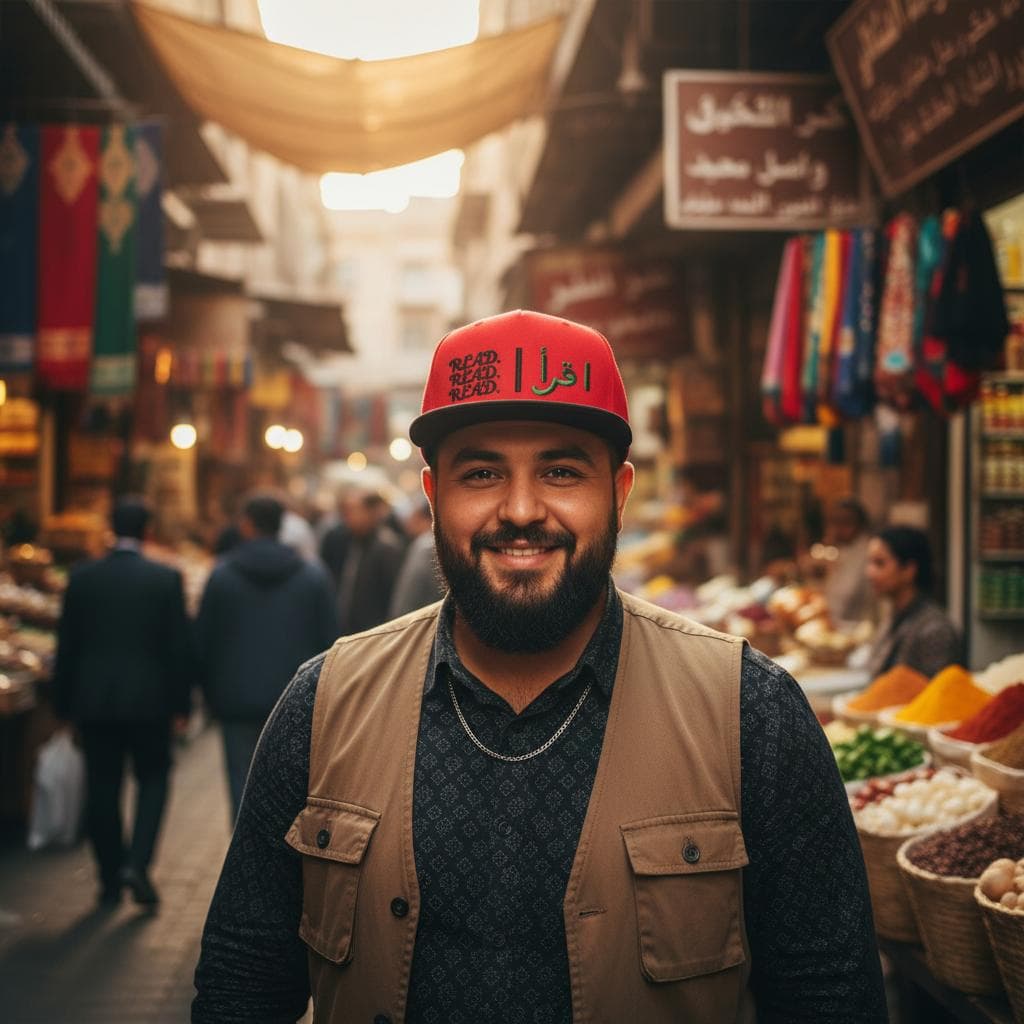 Read Iqra Arabic Embroidered Snapback | Islamic Original Flat Hat | Motivational Cap - image 5