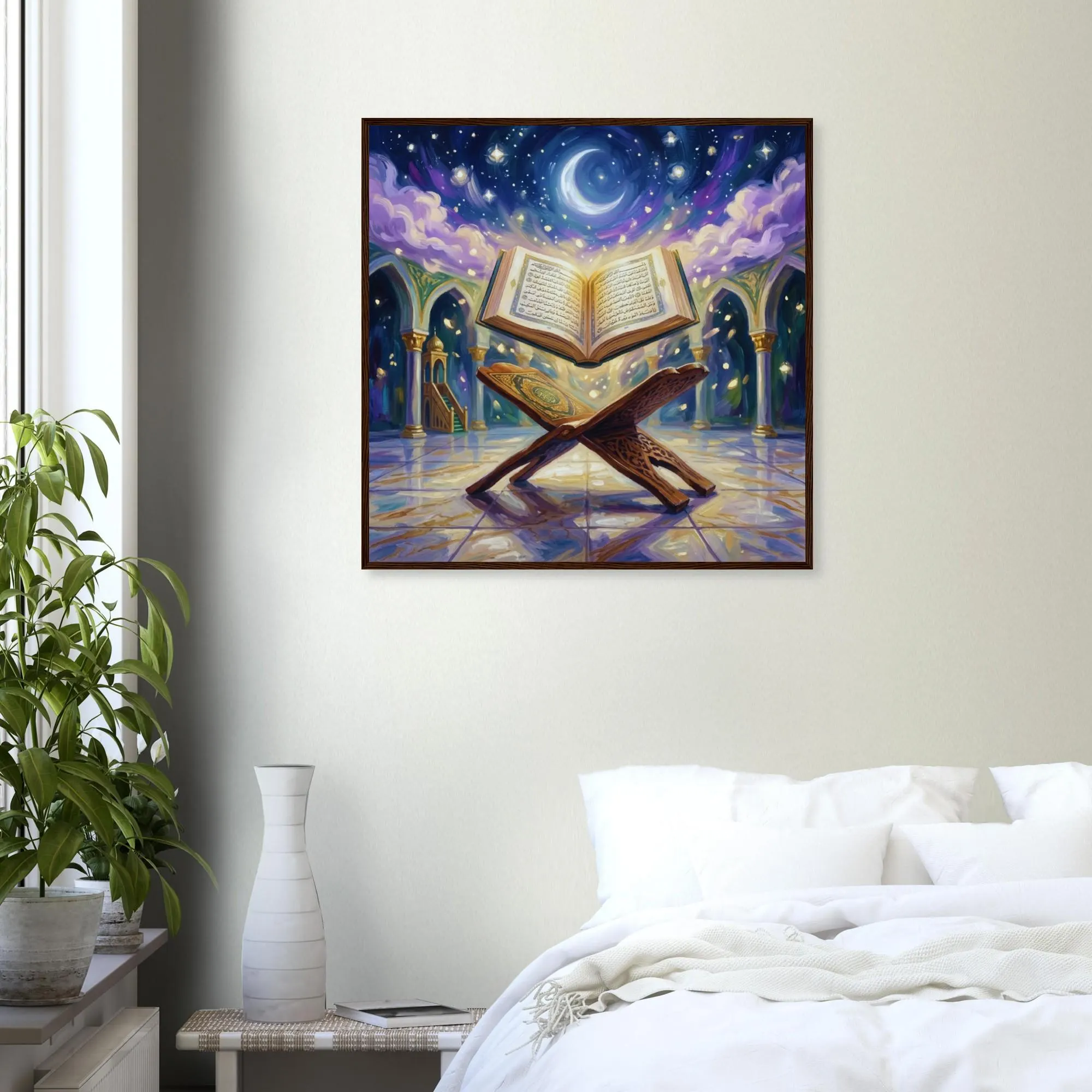 Quran Framed Poster - Islamic Wall Art, Open Holy Book Painting Print, Muslim Home Decor, Ramadan Decoration, Eid Gift, Mosque Artwork - image 4