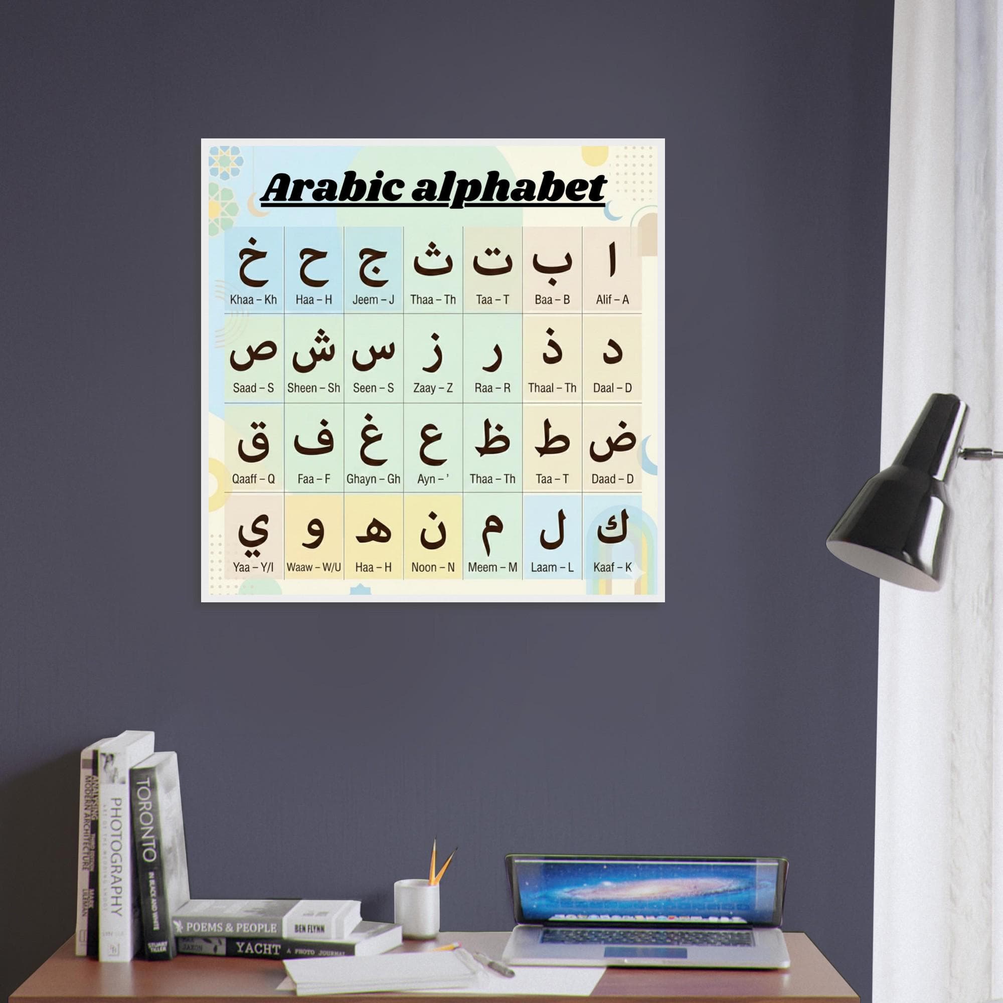 Arabic Alphabet Educational Poster | Framed Islamic Wall Art | Arabic Letters Learning Print - image 3