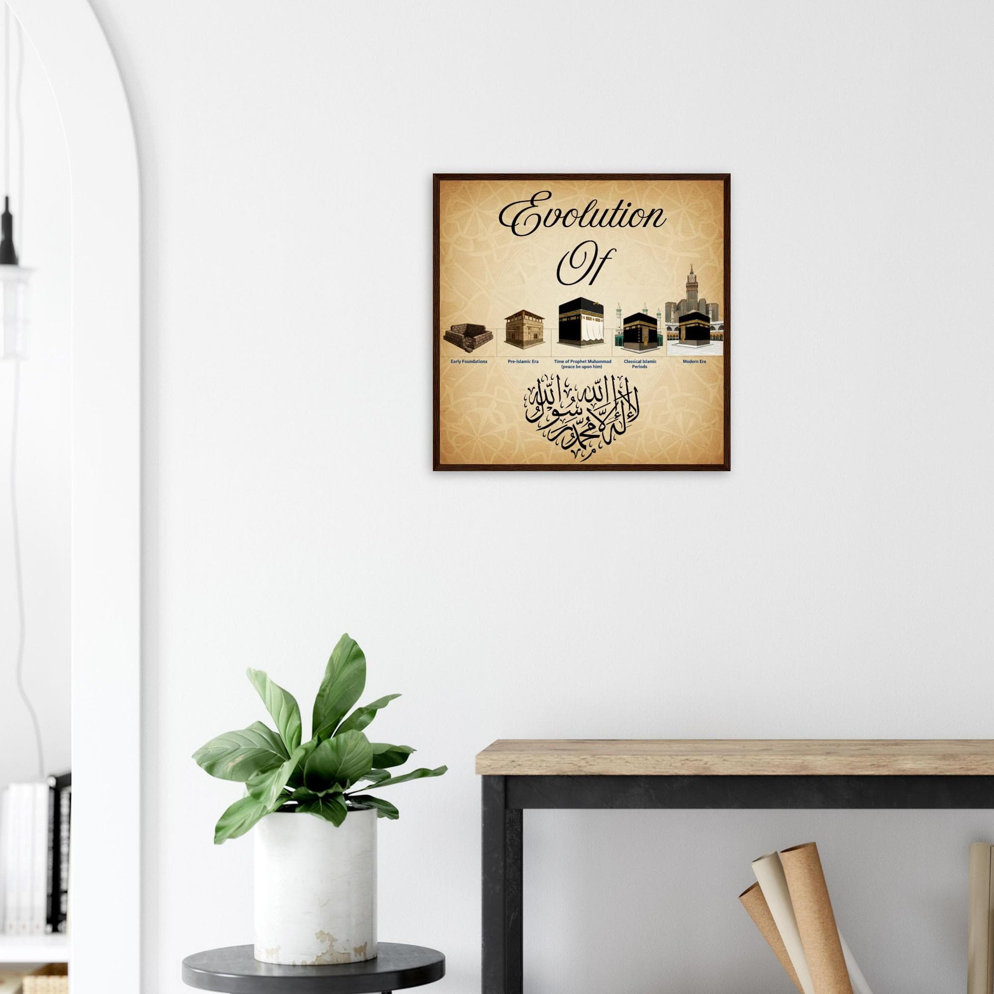 Kaaba Evolution Poster Framed - Islamic Wall Art, Mecca History Print, Arabic Calligraphy Shahada Decor, Muslim Home Gift, Masjid Artwork - image 4