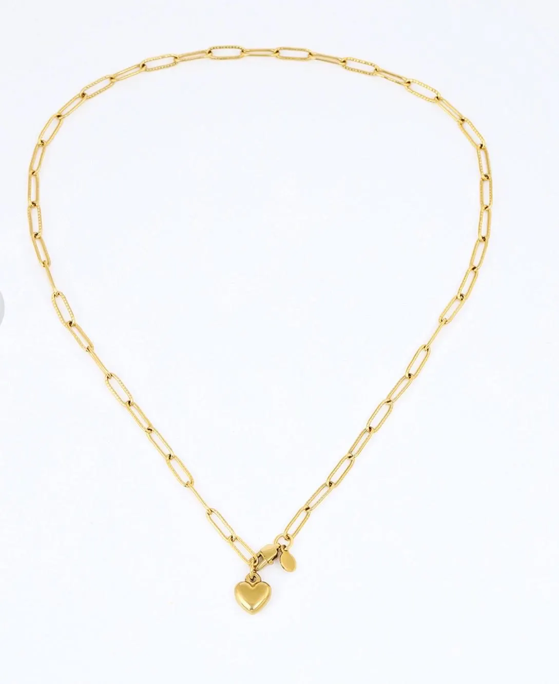 Romantic Heart Shape Stainless Steel Gold Plated Handmade Pendant Necklace - image 2