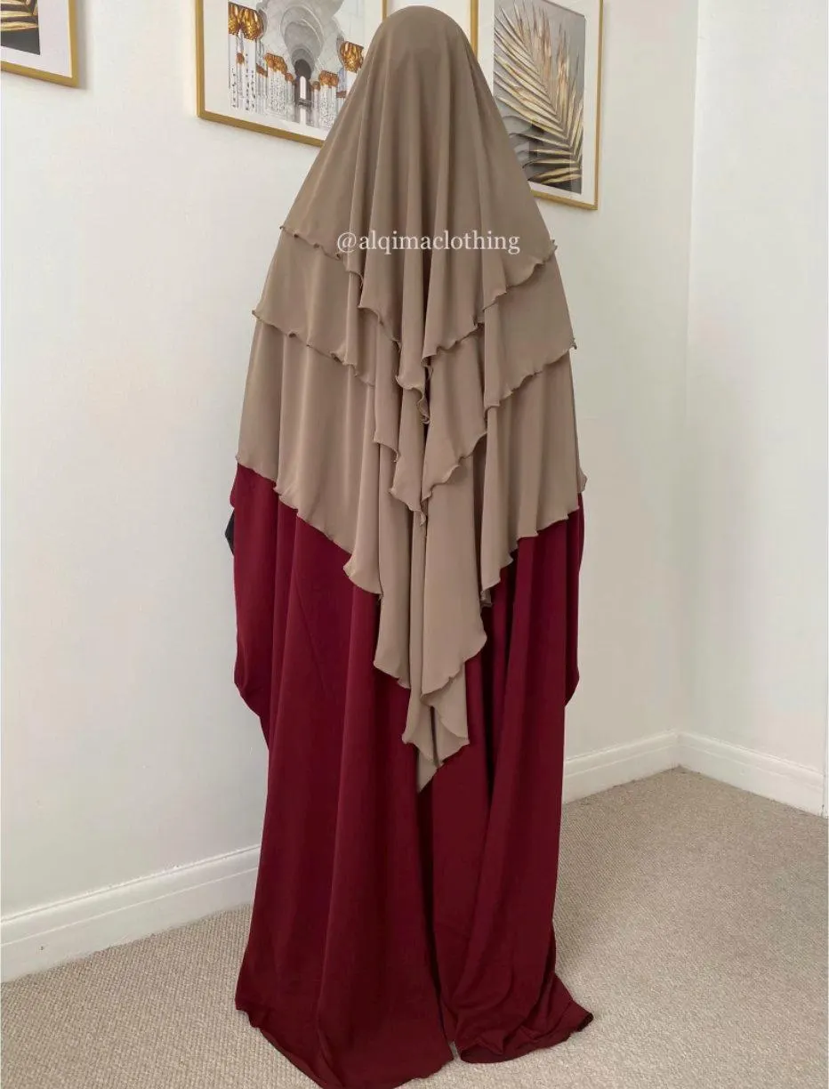 3 Layer Diamond Khimar for Women, Hijab Islamic Clothing UK, Umm Hafsa
