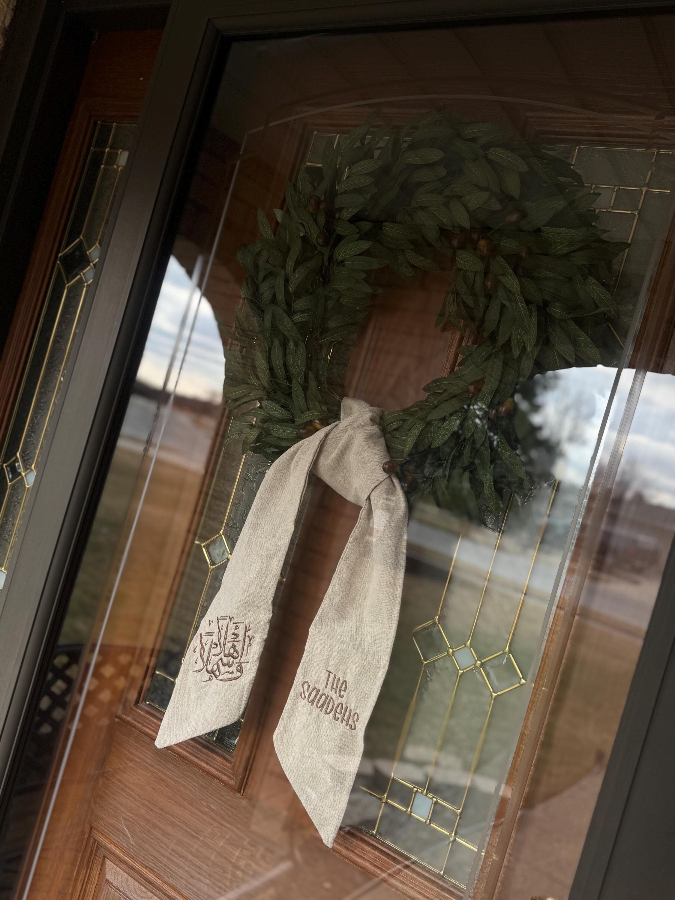 Ahlan wa Sahlan Personalized Wreath Sash | Family Name | Family Monogram | Welcome - image 3