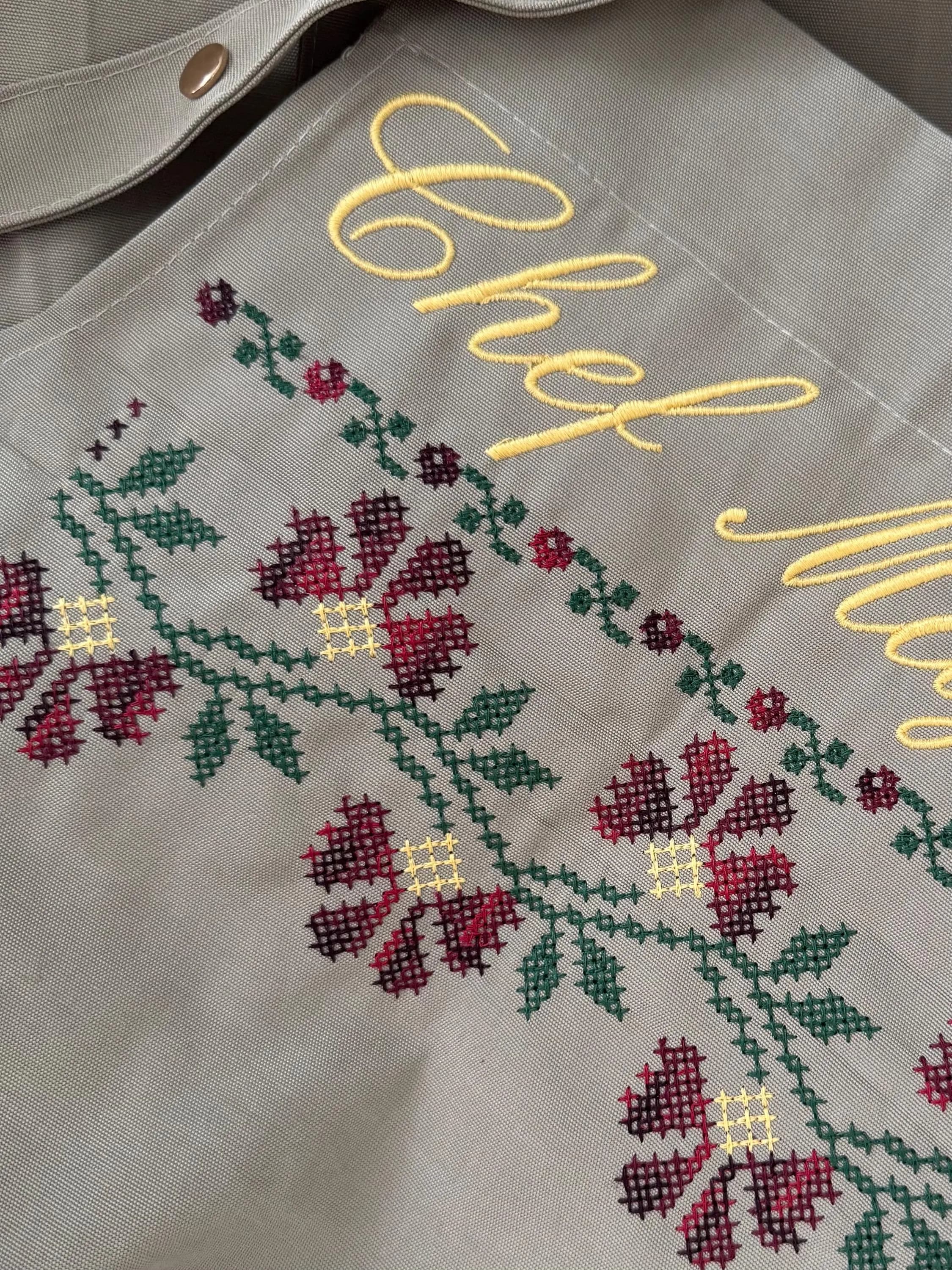 Tatreez Embroidered Palestinian Apron Custom Name - image 4