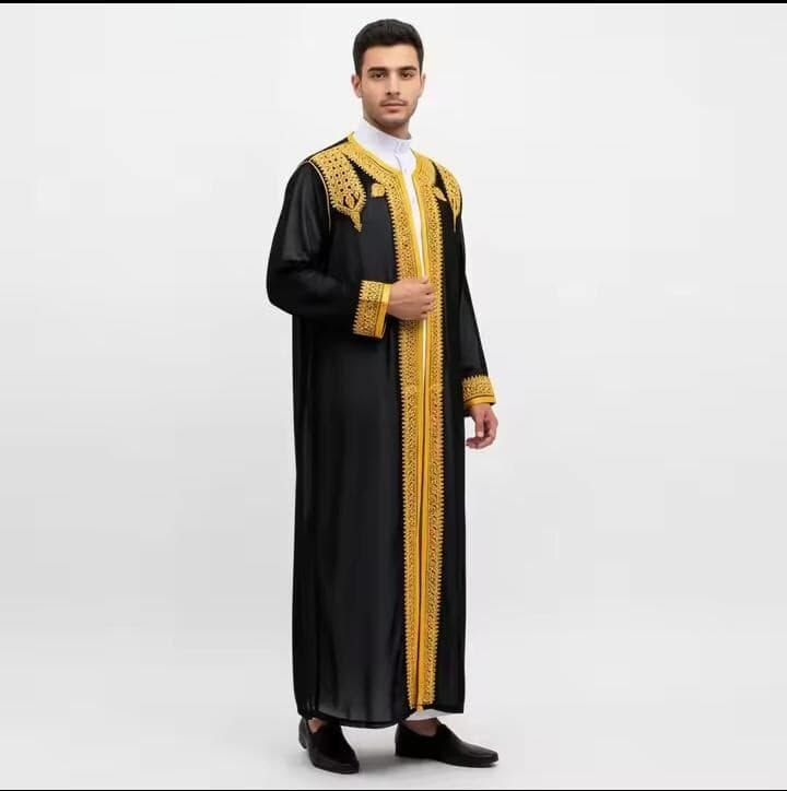 Embroidered Men’s Bisht – Traditional Arabic Cloak, Wedding Formal Wear Muslim wedding cloth - image 4