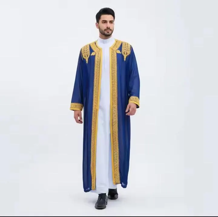 Embroidered Men’s Bisht – Traditional Arabic Cloak, Wedding Formal Wear Muslim wedding cloth - image 5