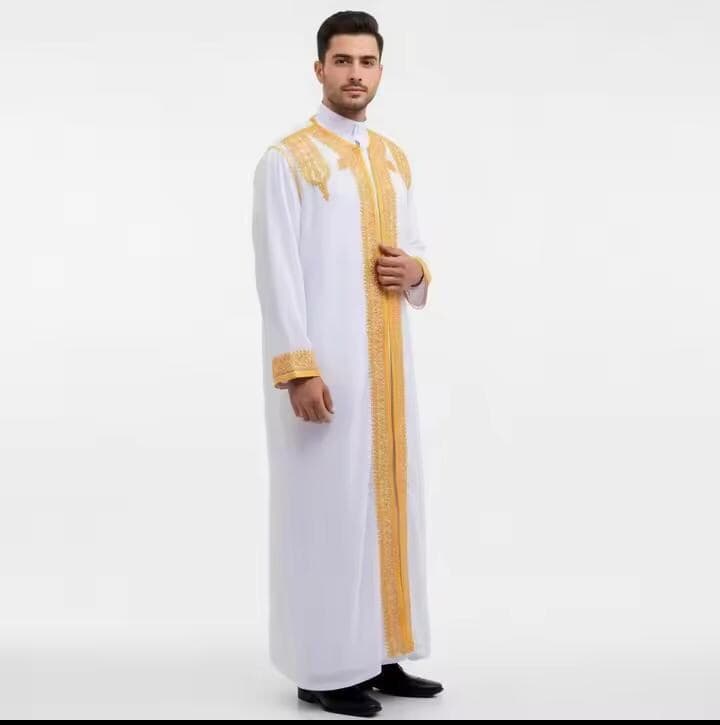 Embroidered Men’s Bisht – Traditional Arabic Cloak, Wedding Formal Wear Muslim wedding cloth - image 3