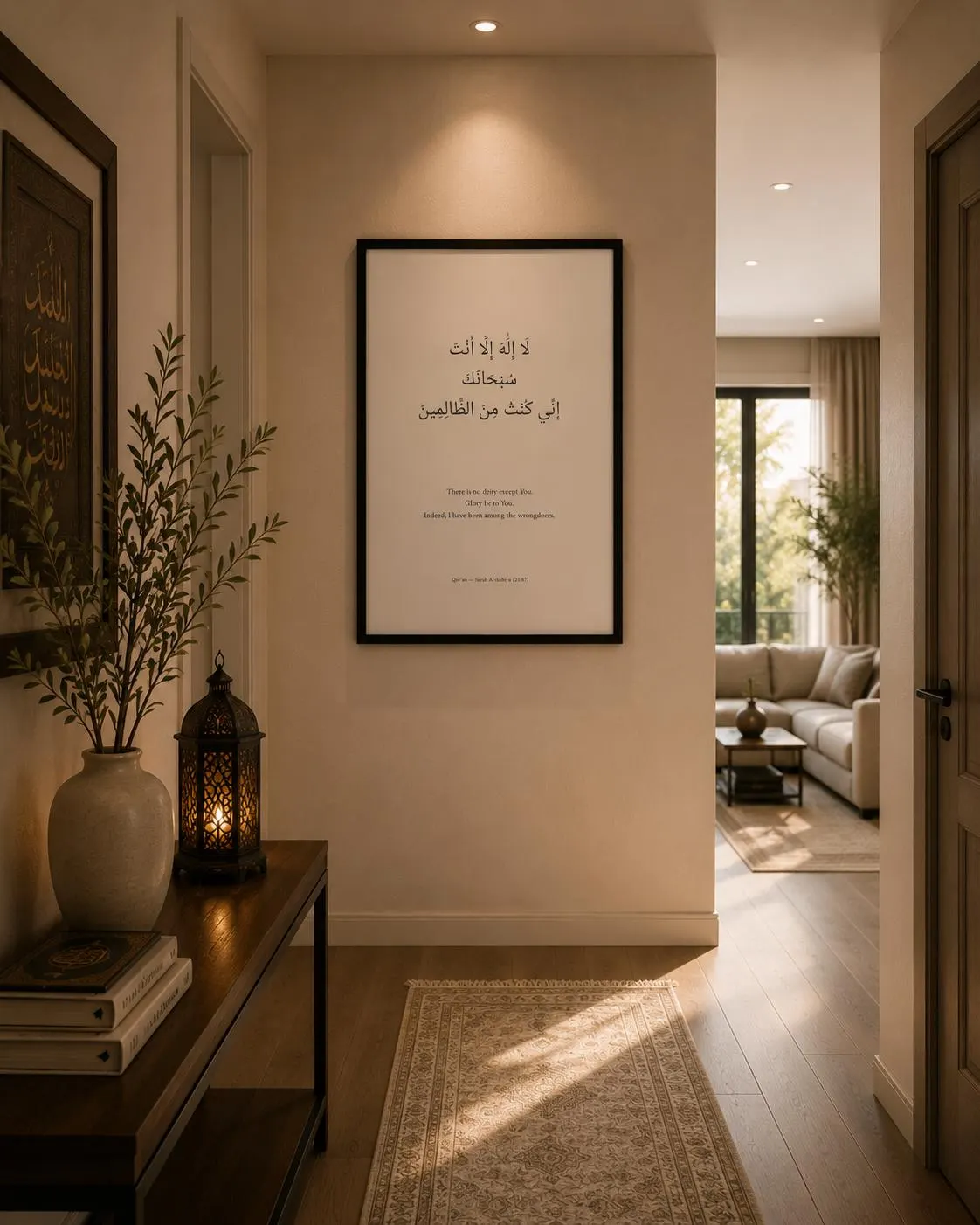 Neutral Islamic Wall Decor | Minimalist Quran Print | Beige Muslim Home Decor | Modern Arabic Calligraphy Art - image 5