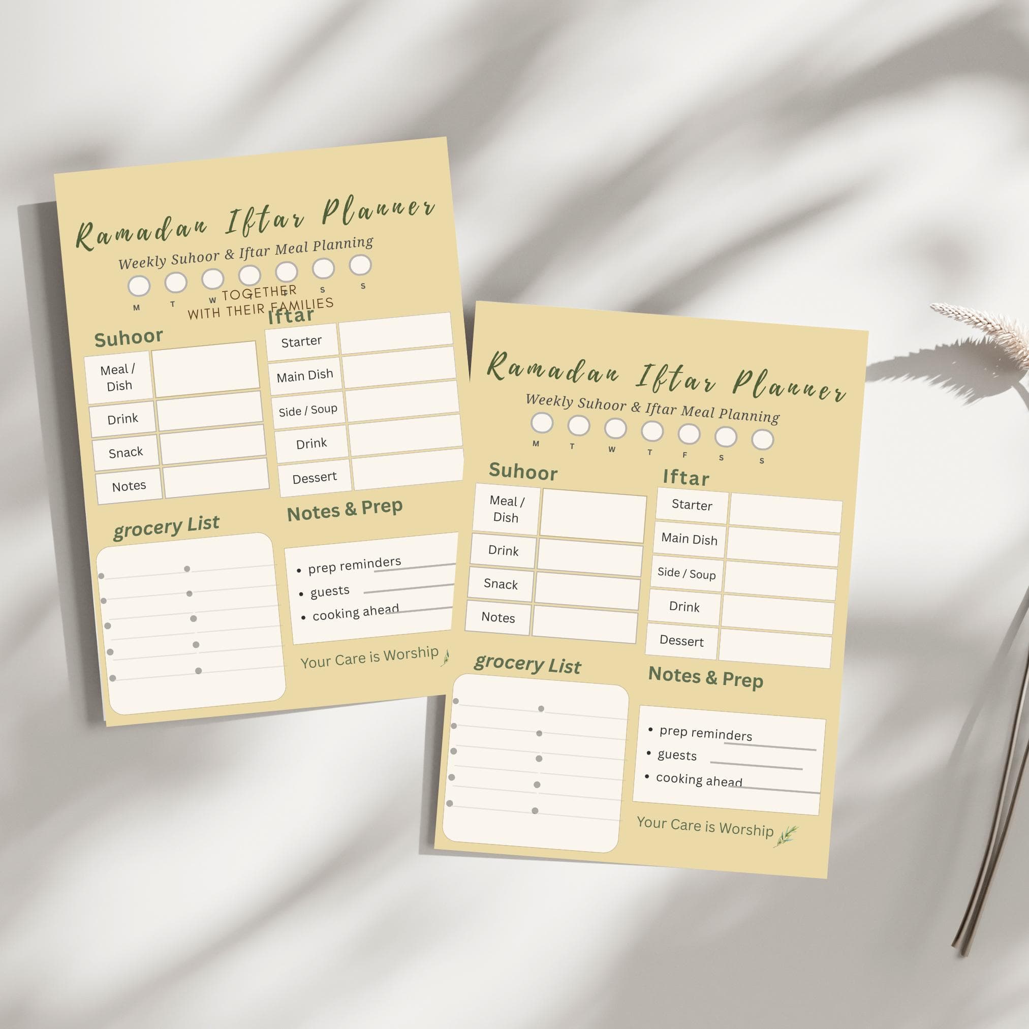 Ramadan Iftar Suhoor Meal Planner, Minimalist Design (Digital Download) - image 4