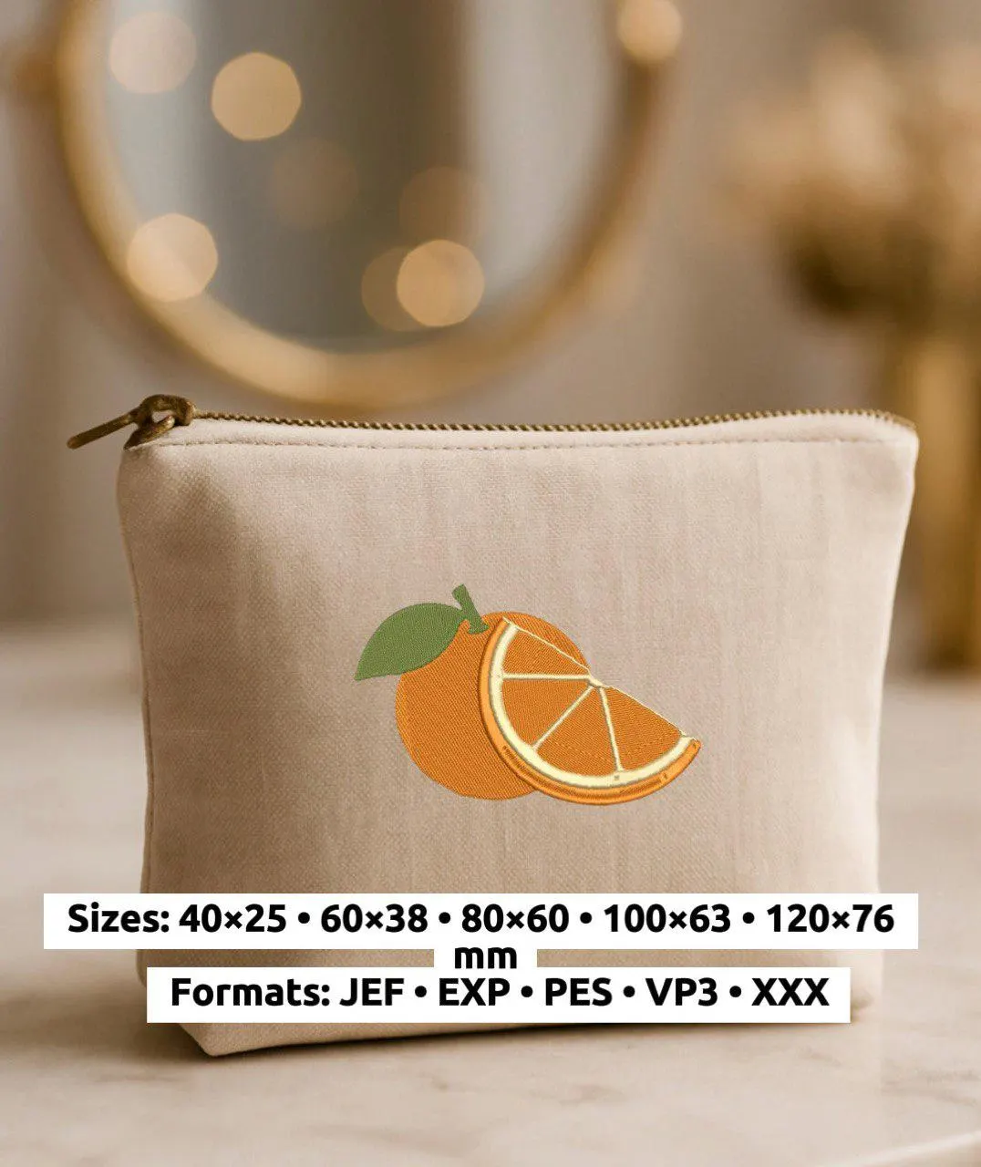 Orange Slice Embroidery Design, Summer Citrus Machine Embroidery File by YOLA