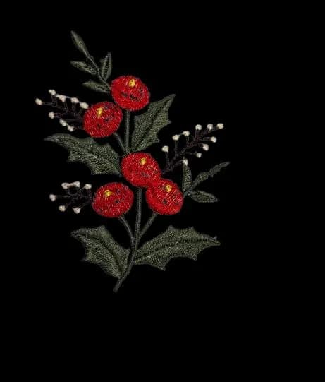 Holly Berry Embroidery Design, Vintage Floral Pattern (Digital Download) - image 3