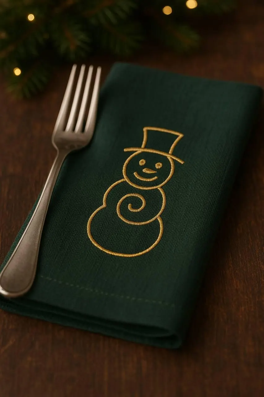Minimal snowman outline embroidery design for christmas decor | machine embroidery file - image 2