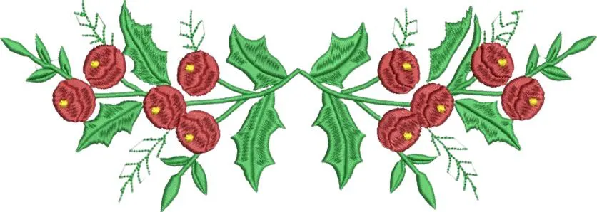 Vintage botanical berry embroidery border for hand towels by YOLA - image 2