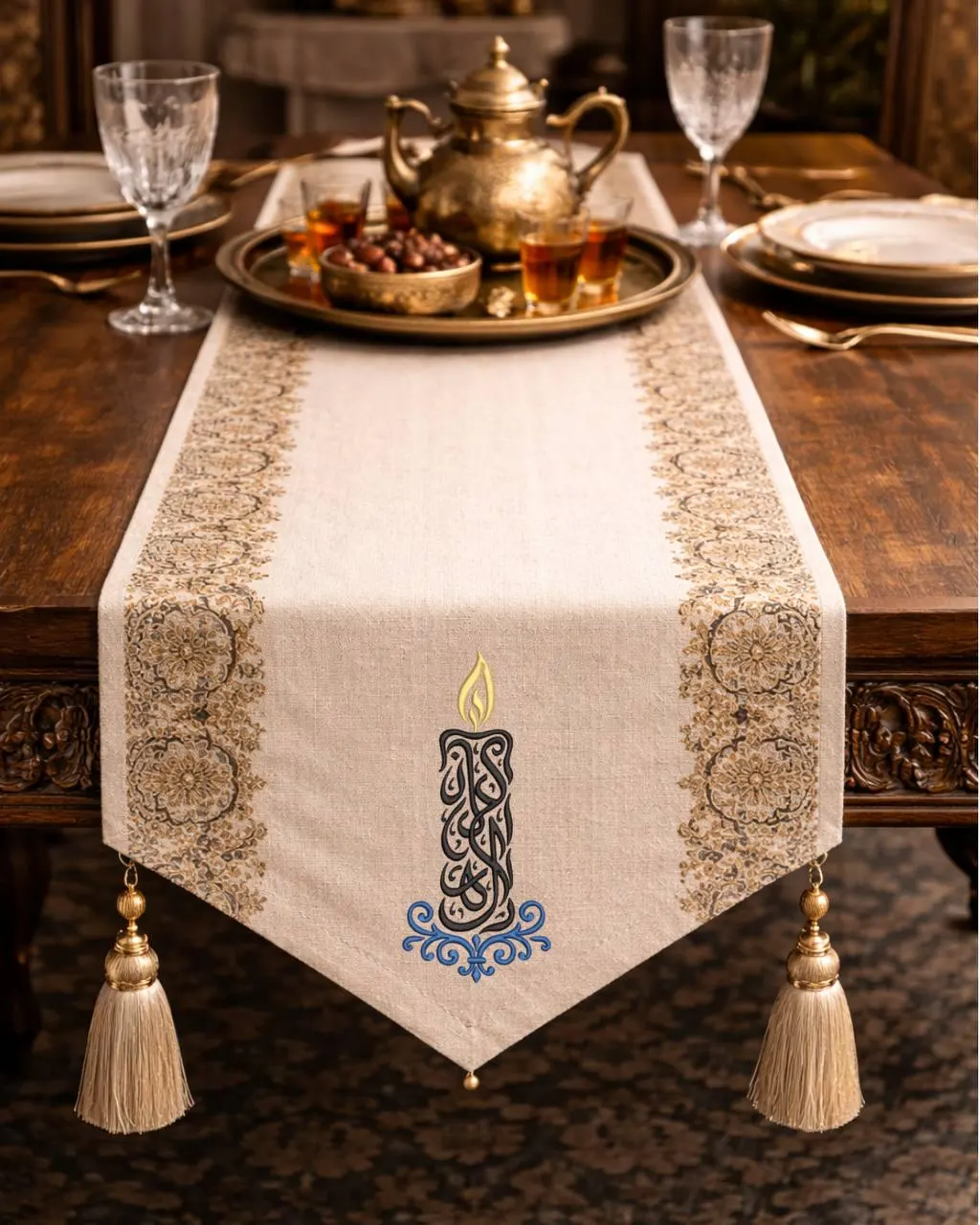 Arabic Candle Embroidery Design, PES JEF DST, Ramadan Kareem Decor, Eid Mubarak Gift, Islamic Calligraphy Art, Muslim Home Style - image 3