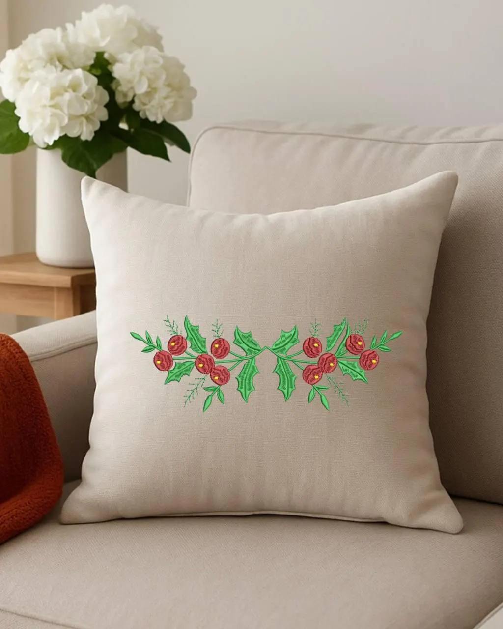 Vintage botanical berry embroidery border for hand towels by YOLA - image 4