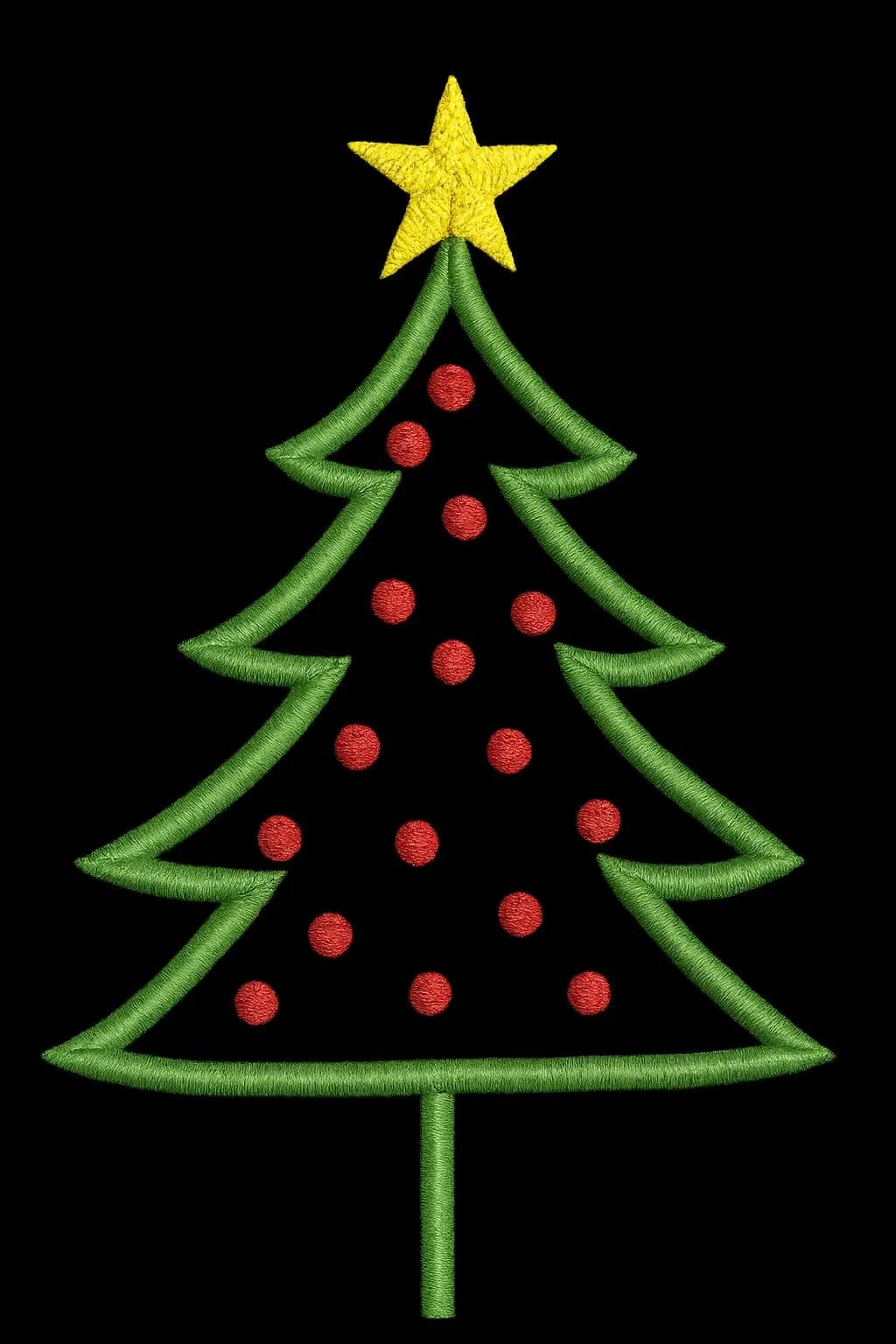 Christmas tree embroidery design with ornaments minimalist holiday machine embroidery digital file - image 3