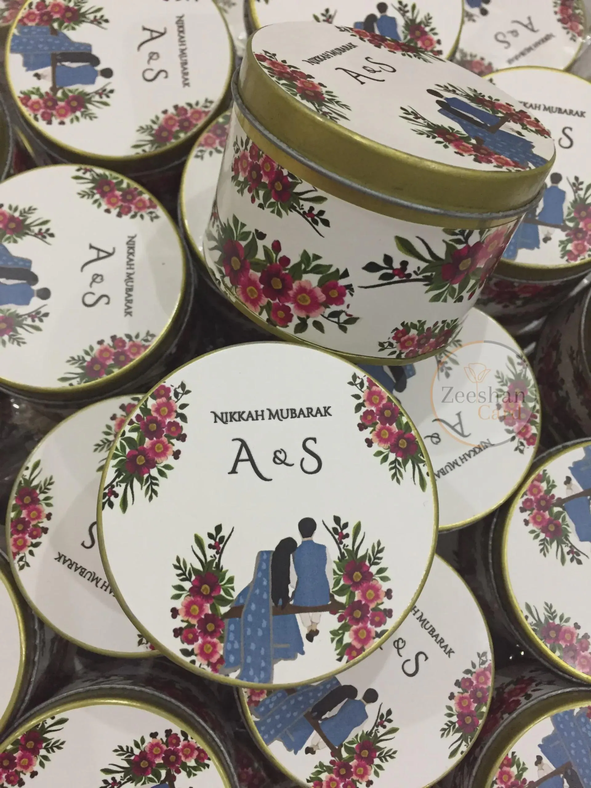 Personalized Nikkah Favor Boxes, Islamic Wedding Bid Boxes, Pack of 35
