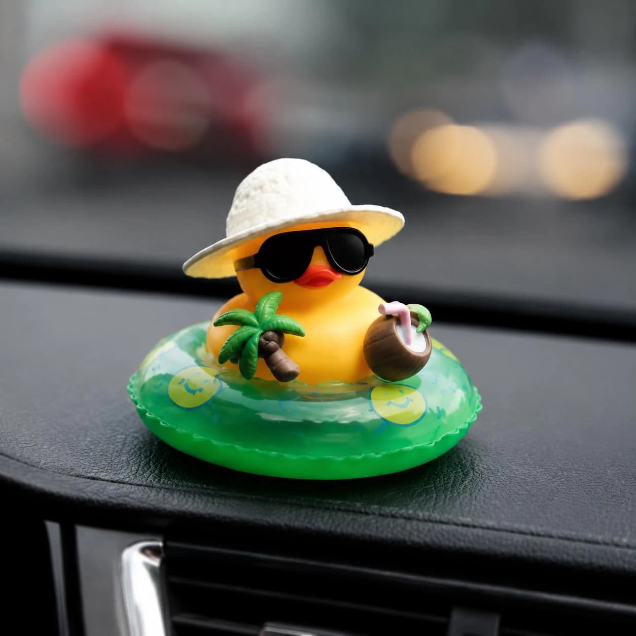 Summer Duck Car Dashboard Ornament, Cute Duck Dashboard Decor, Funny Car Accessory, Car Interior Decoration Gift, kawaii, vacation gift
