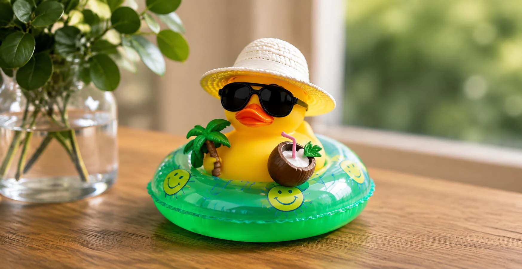 Summer Duck Car Dashboard Ornament, Cute Duck Dashboard Decor, Funny Car Accessory, Car Interior Decoration Gift, kawaii, vacation gift - image 5