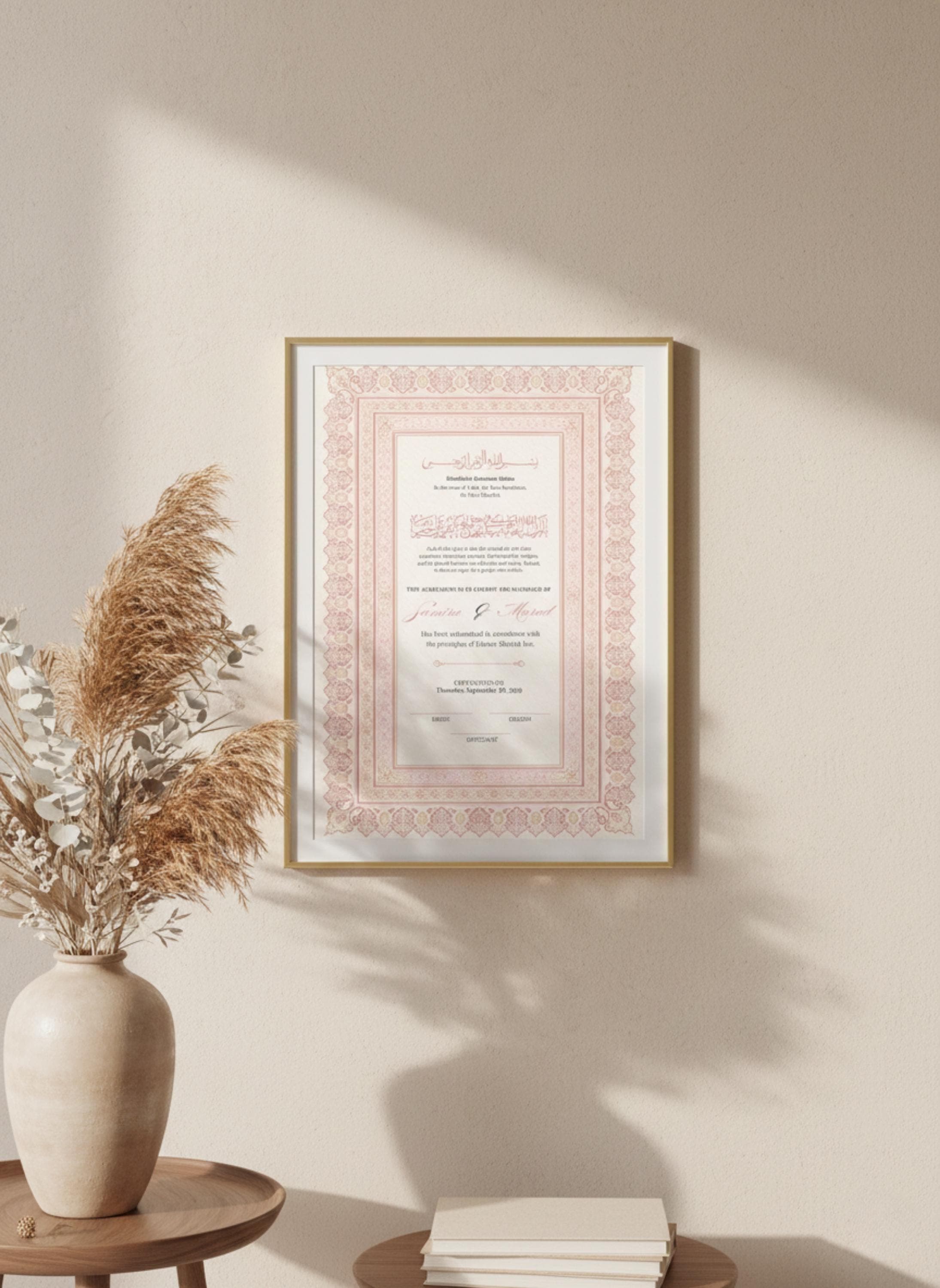 Luxury Nikah Certificate, Muslim Wedding Contract, Nikah Nama, Digital Download - image 5