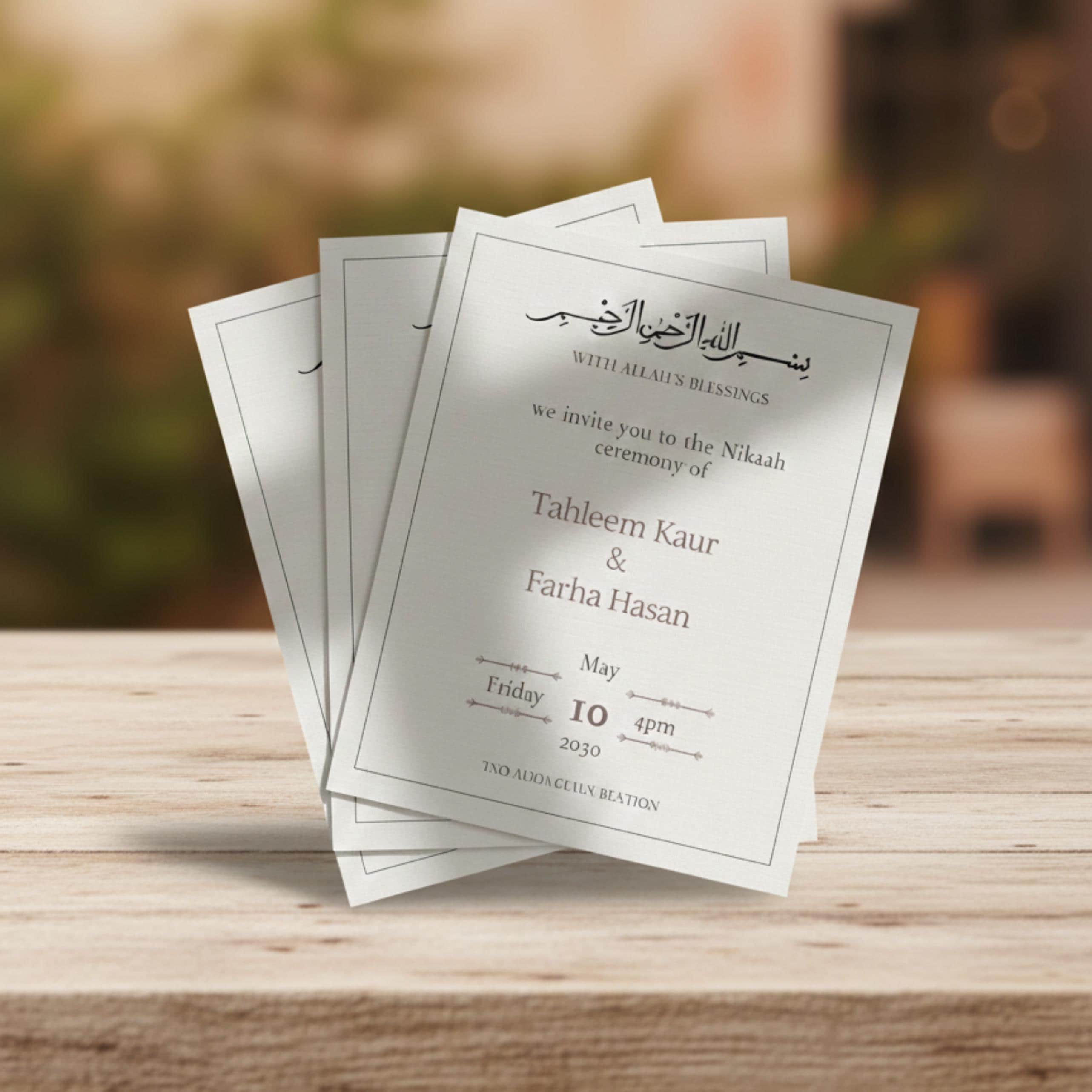 Minimal Islamic Wedding Invitation, Editable Nikah Template (Canva Digital Download) - image 4