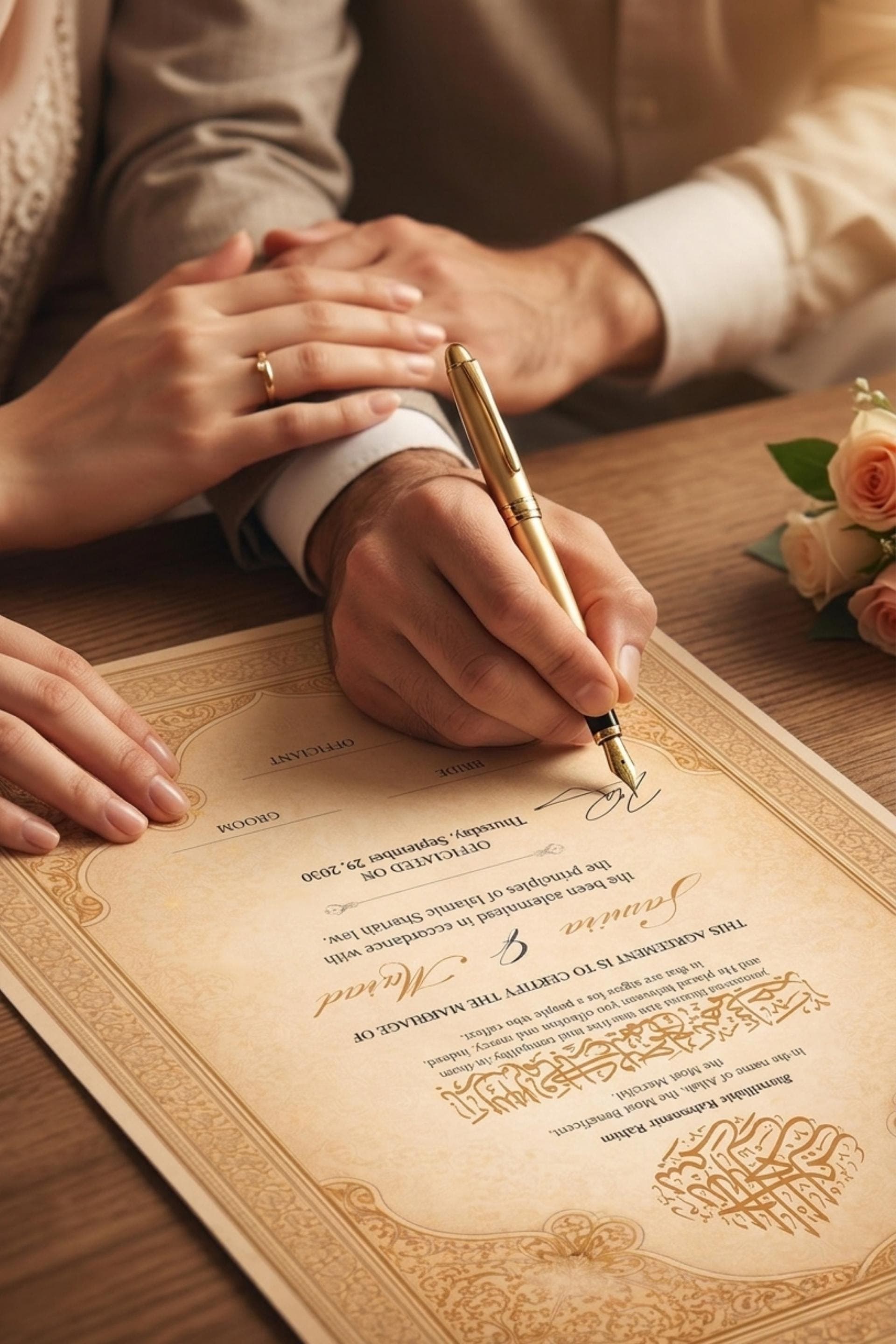 Islamic Nikah Certificate Printable, Editable Muslim Marriage Contract, A4 A3 Digital Download - image 5