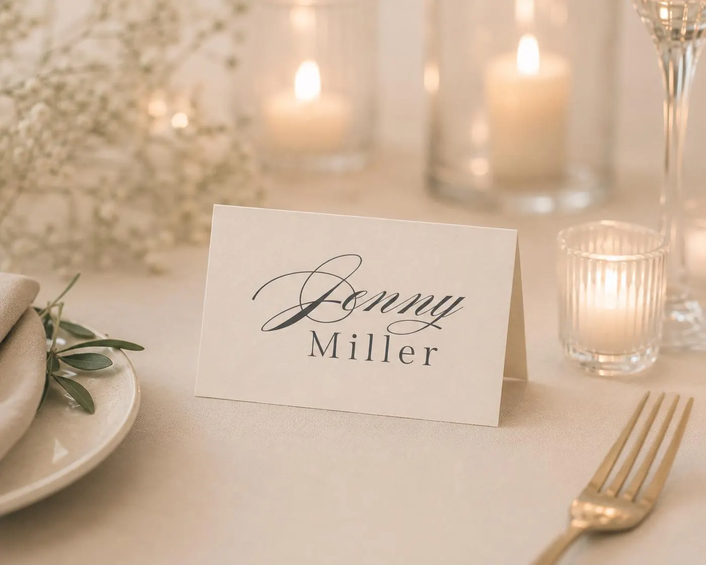 Editable Wedding Place Card Template, Minimalist Name Card (Digital Download) - image 3