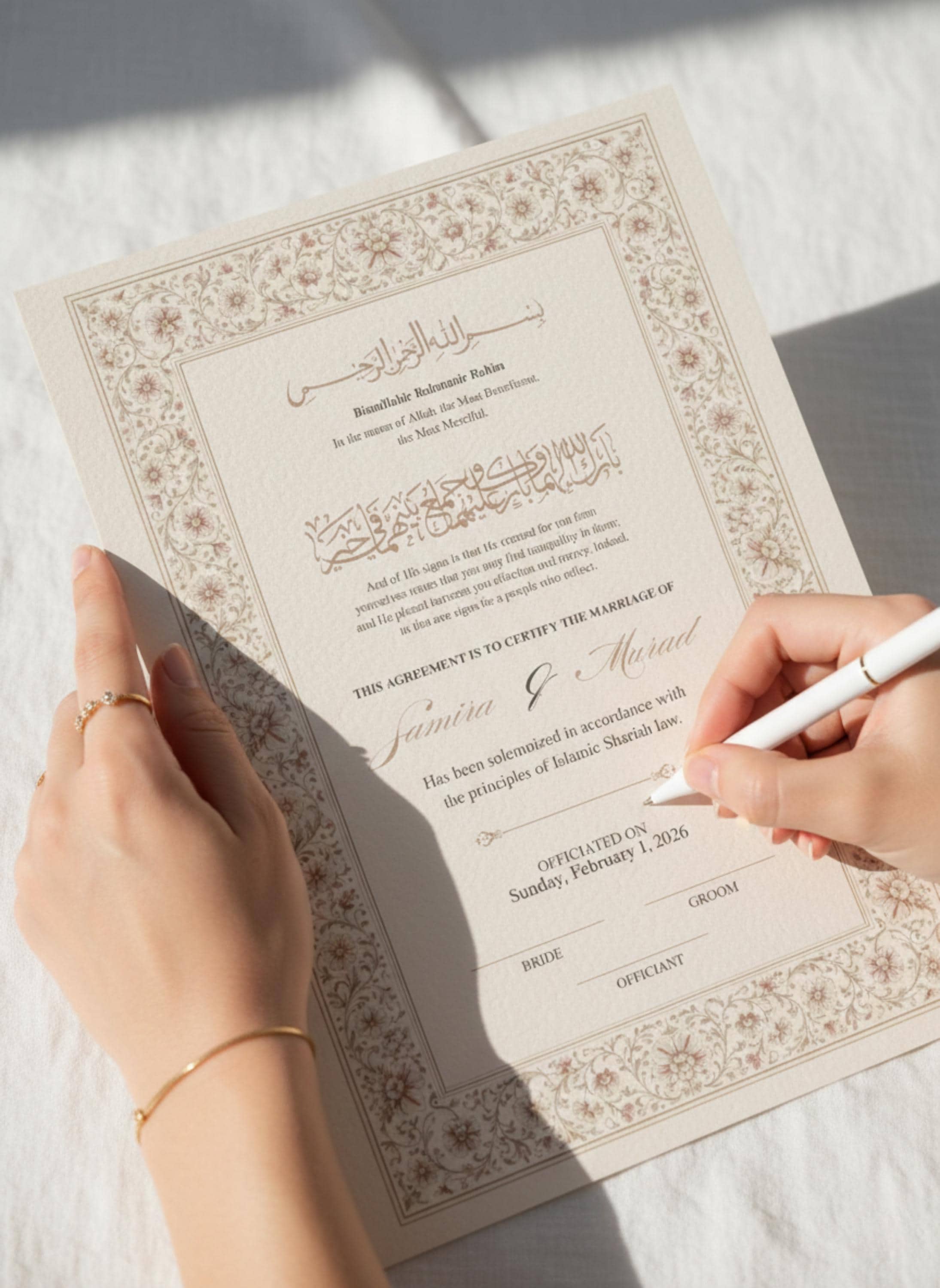 Editable Nikah Invitation & Certificate Bundle, Islamic Wedding Invite Template, Printable Marriage Contract, Canva Download - image 5
