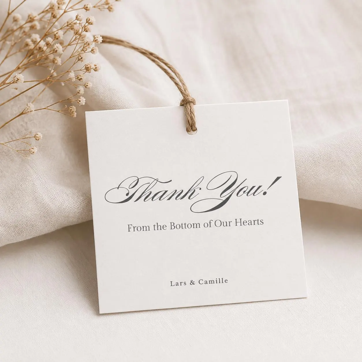 Editable Wedding Thank You Tag, Minimalist Square Favor Tag, Printable Card (Digital Download) - image 3