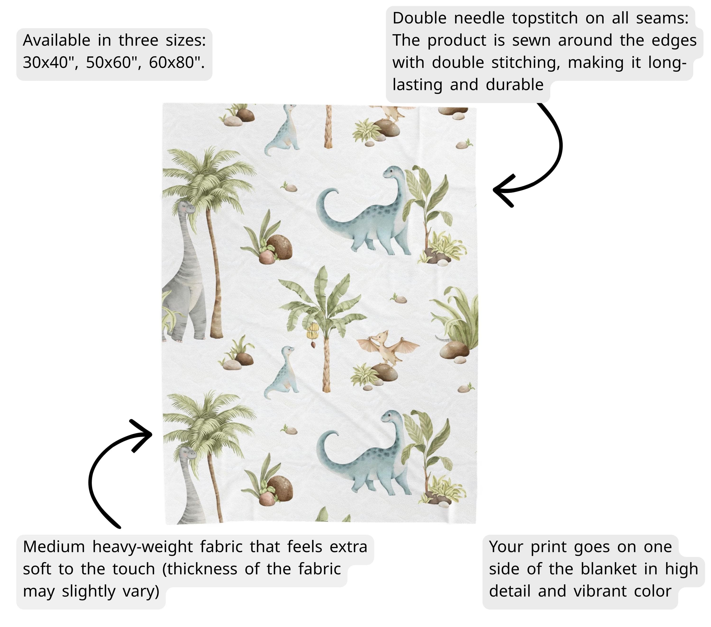 Personalized Dinosaur Jungle Blanket, Soft Plush Throw for Kids - image 3