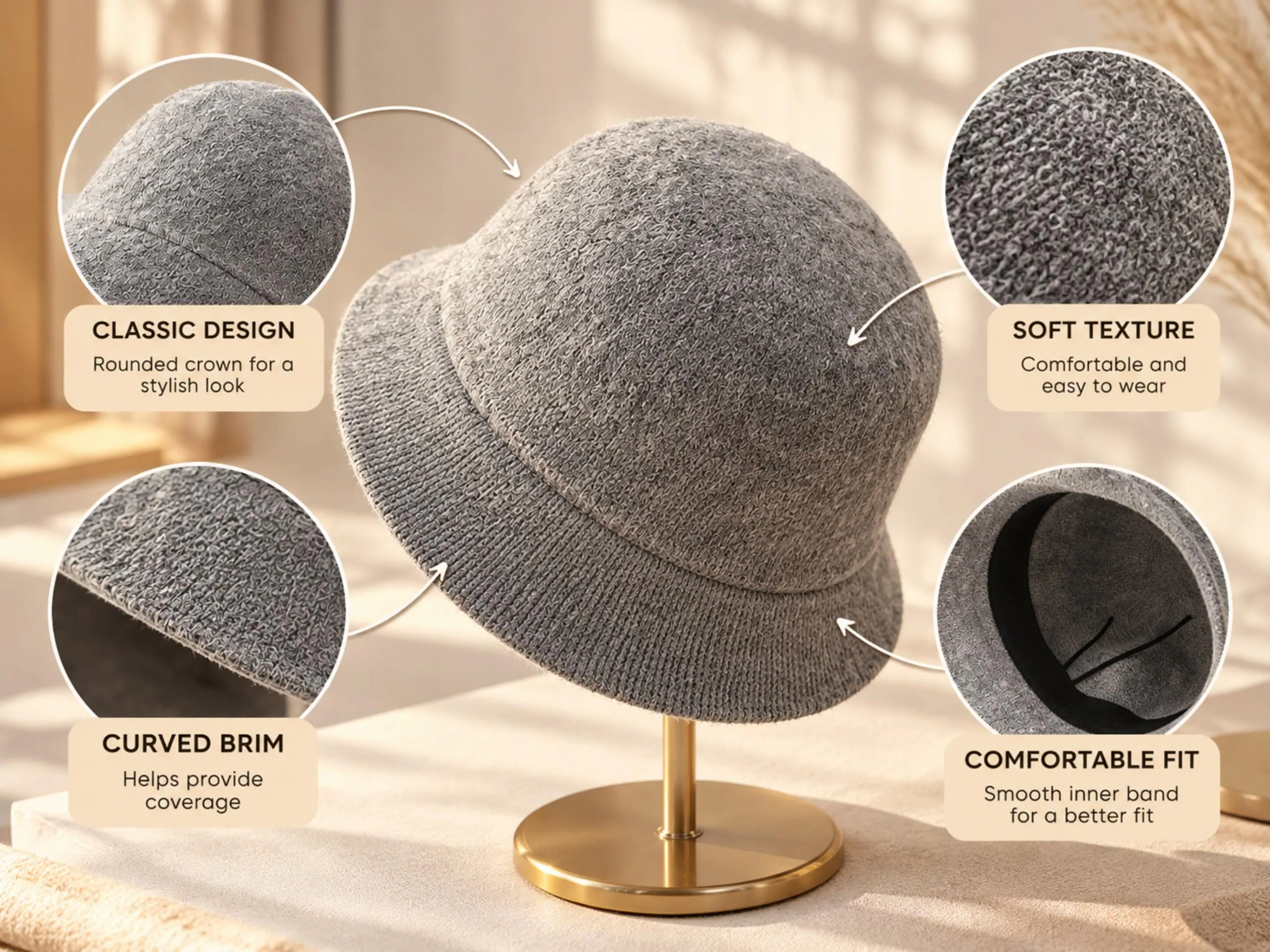 Winter Bucket Hat | Fisherman Cap | Retro Style Winter Headwear | Cozy Cold Weather Accessory - image 3