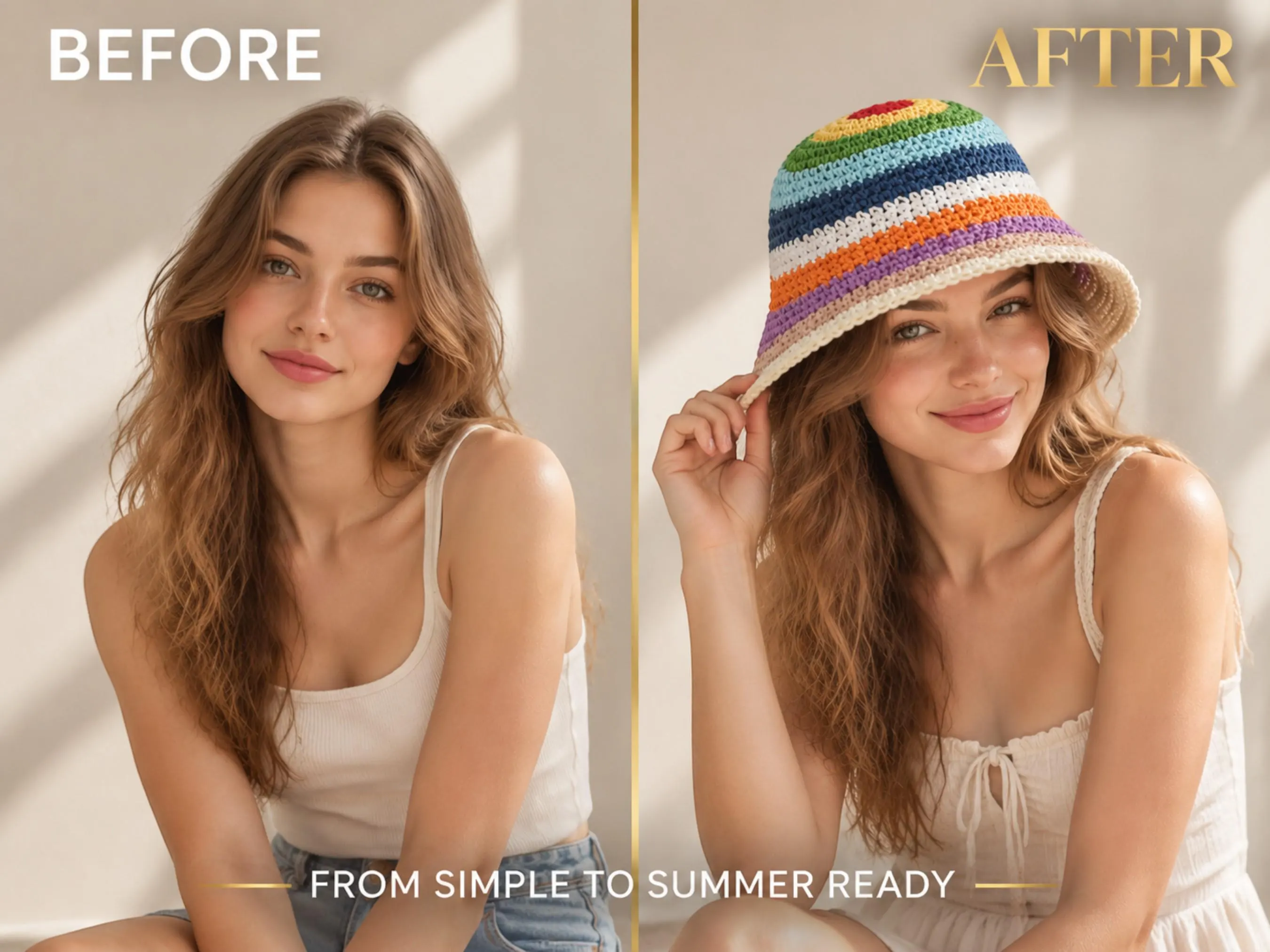 Rainbow Crochet Bucket Hat | Colorful Knit Sun Hat, Summer Beach Accessory - image 5