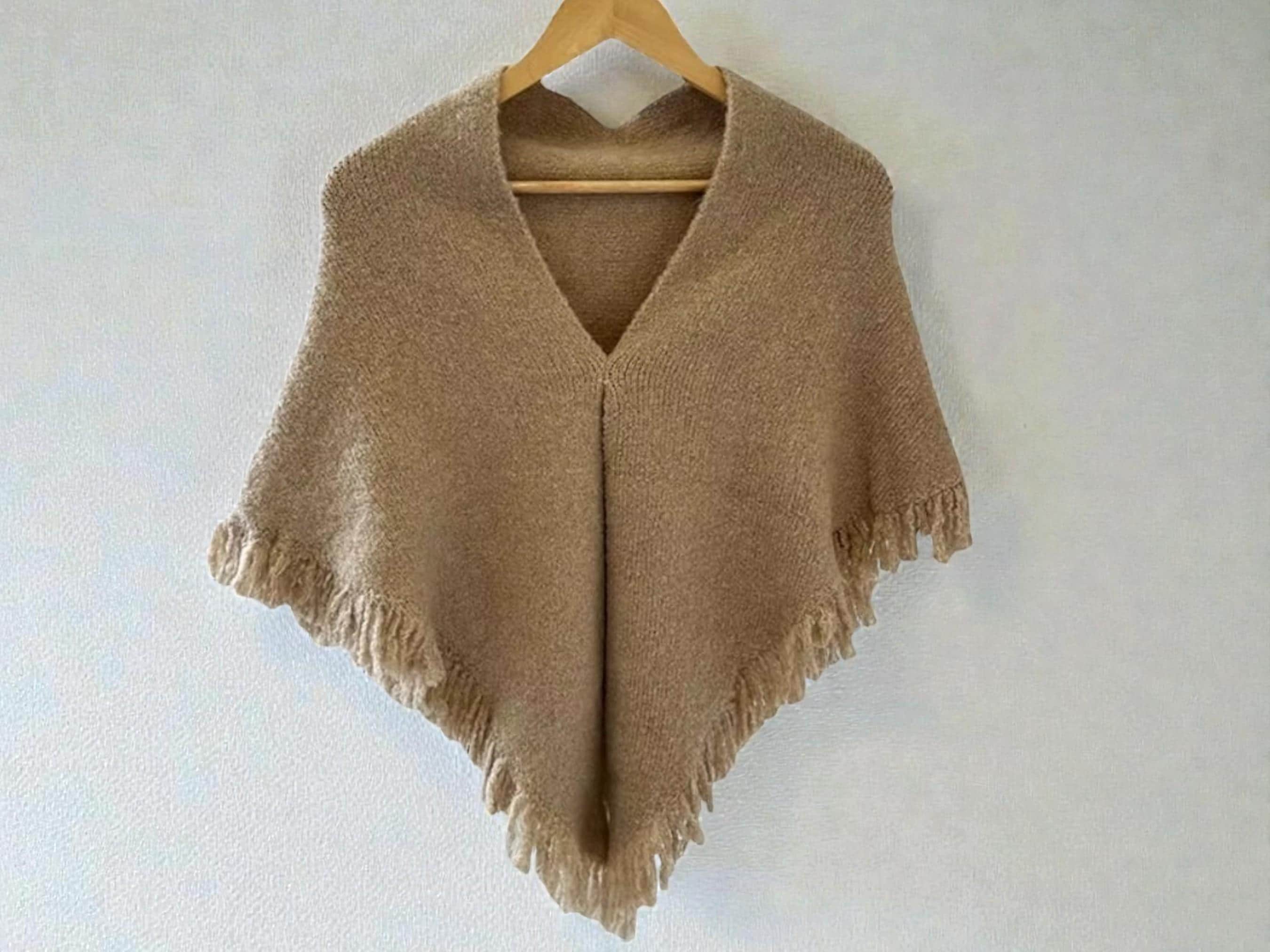 Knitted Triangle Tassel Shawl | Women's Winter Wrap - image 2