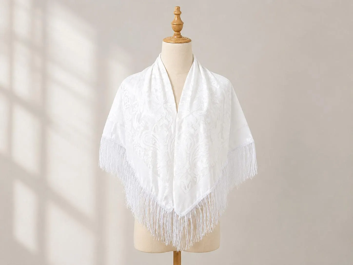 Floral Fringe Shawl Scarf | Elegant Velvet Wrap Shoulder Cover - image 2