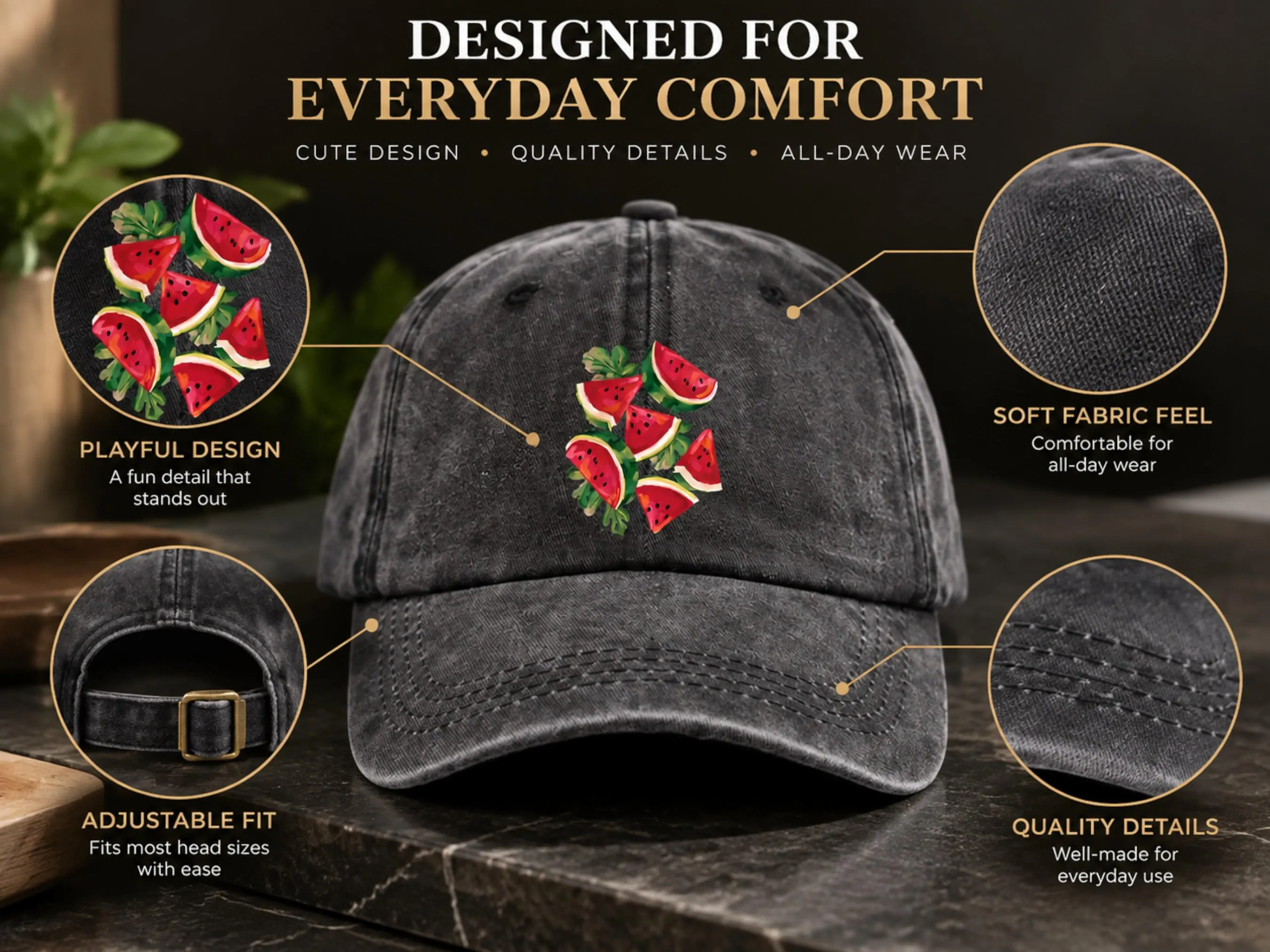 Watermelon Graphic Baseball Cap | Fruit Streetwear Accessory (Adjustable) - image 3