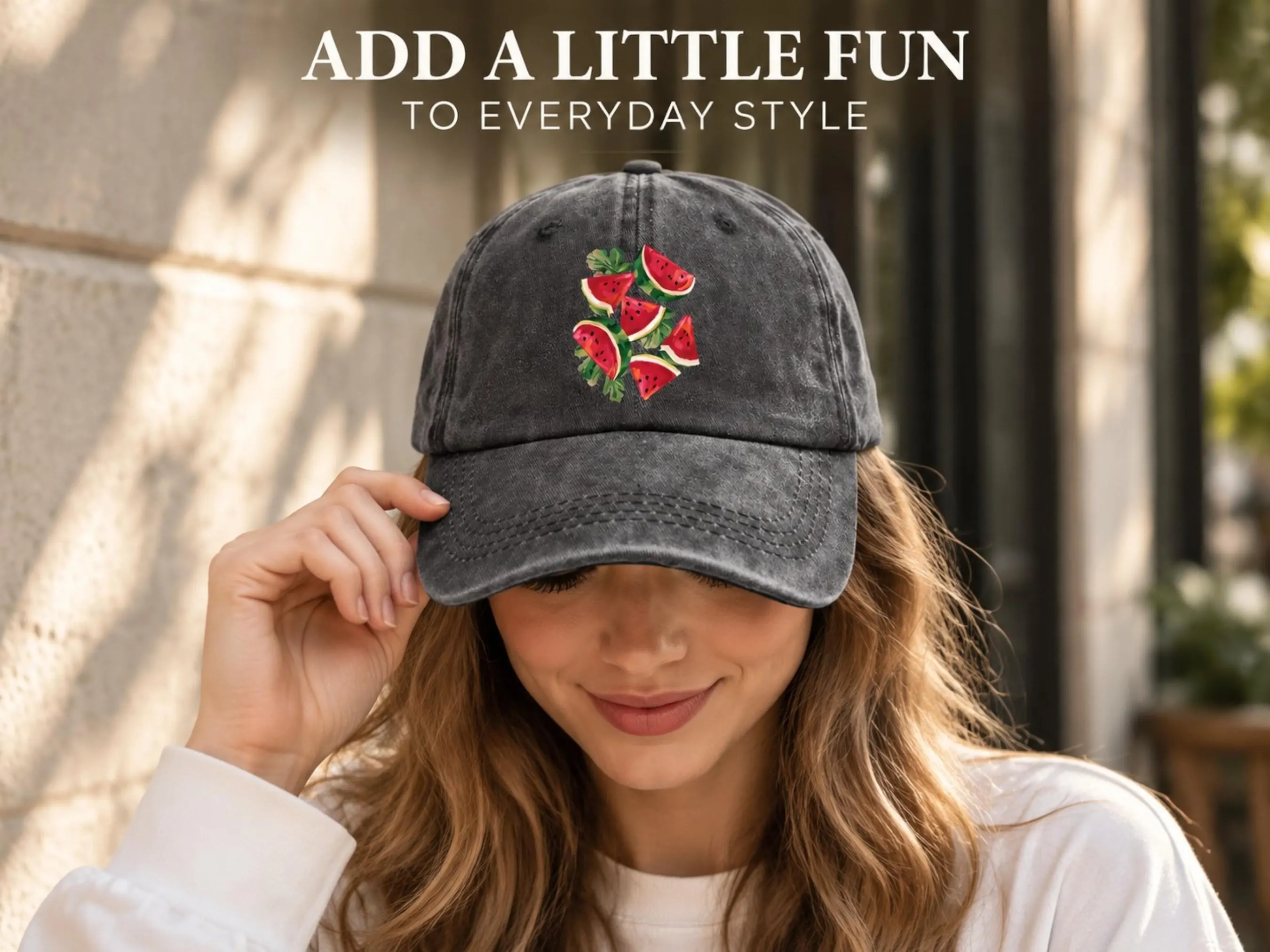 Watermelon Graphic Baseball Cap | Fruit Streetwear Accessory (Adjustable)