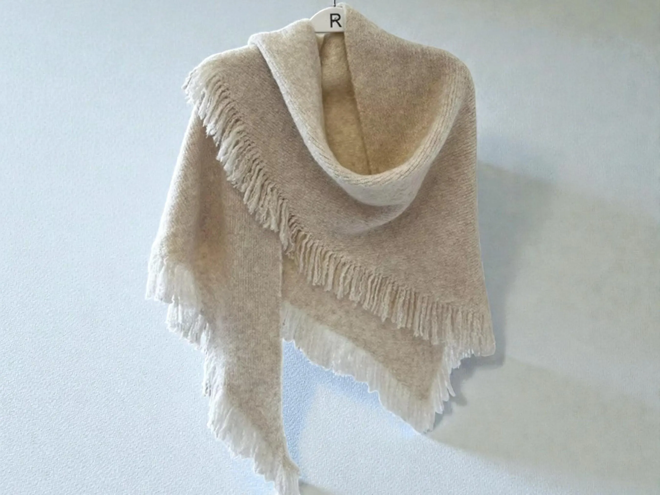 Knitted Triangle Tassel Shawl | Women's Winter Wrap - image 3