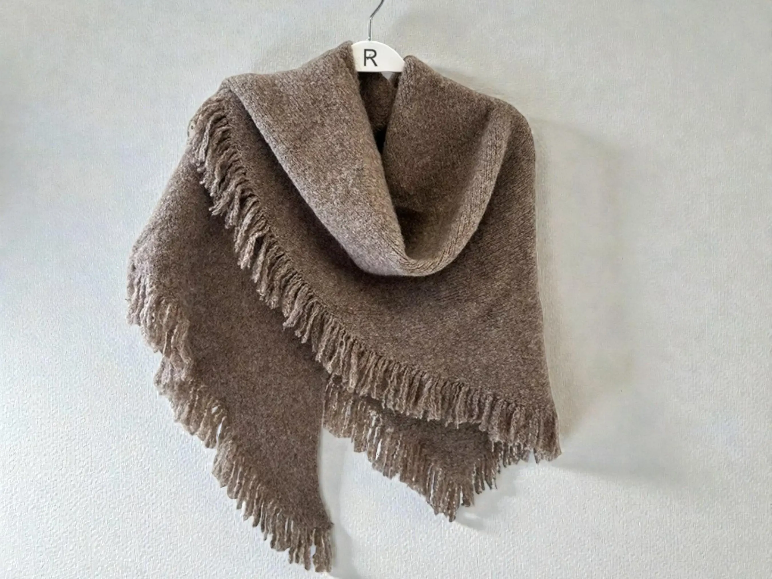 Knitted Triangle Tassel Shawl | Women's Winter Wrap - image 4